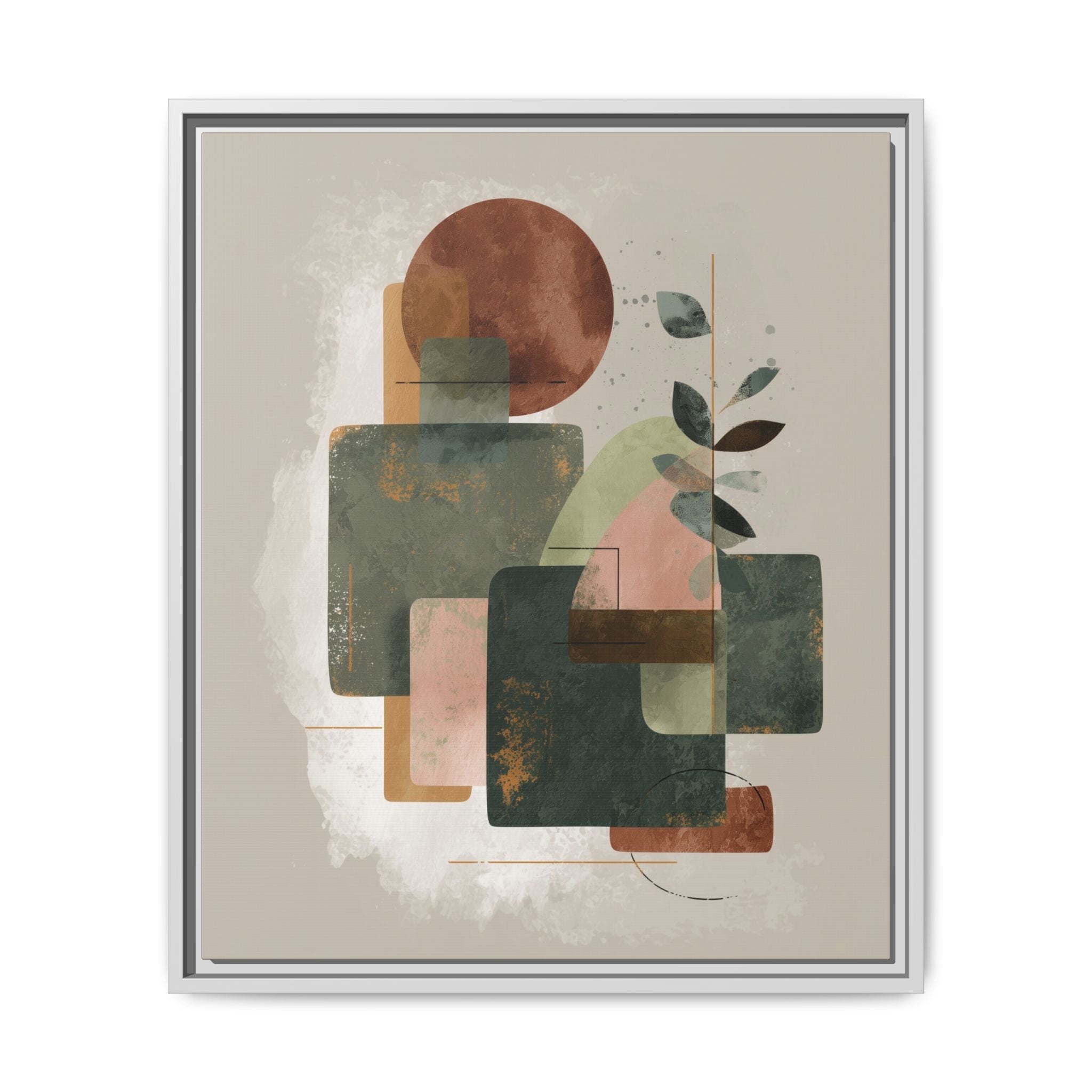 Geometric Harmony: Abstract Watercolor Composition, Mid-Century Modern Design, Organic Shapes   |   Custom Orders Accepted