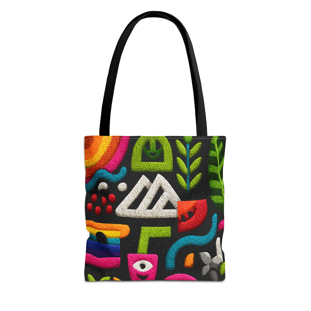 Colorful AOP Tote Bag, Vibrant Art Tote, Eco-Friendly Shopping Bag, Trendy Beach Bag, Unique Gift for Art Lovers