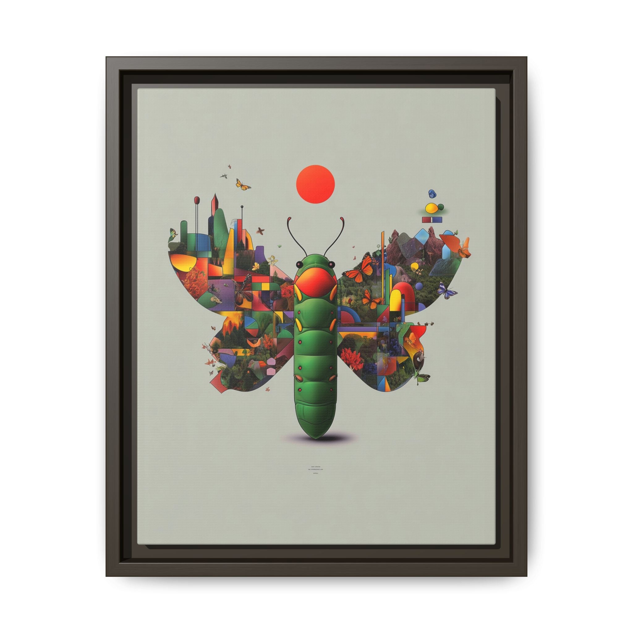 Geometric Chrysalis Framed Print : Butterfly Transformation, Digital Abstract Landscape Metaphor   |  Personalized & Custom Orders