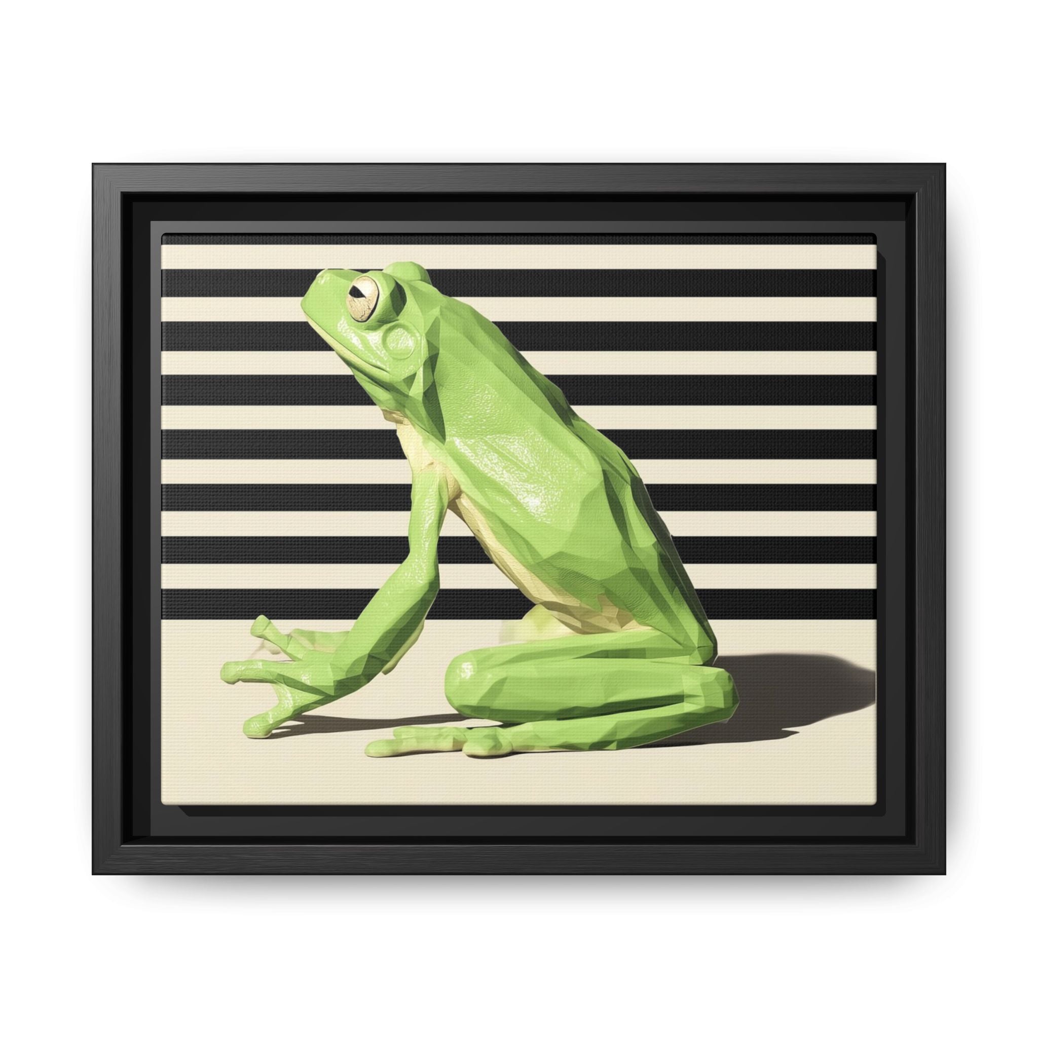 Geometric Frog Framed Print : Low-Poly Amphibian Design, Contemporary Minimalist Art   |  Personalized & Custom Orders Available