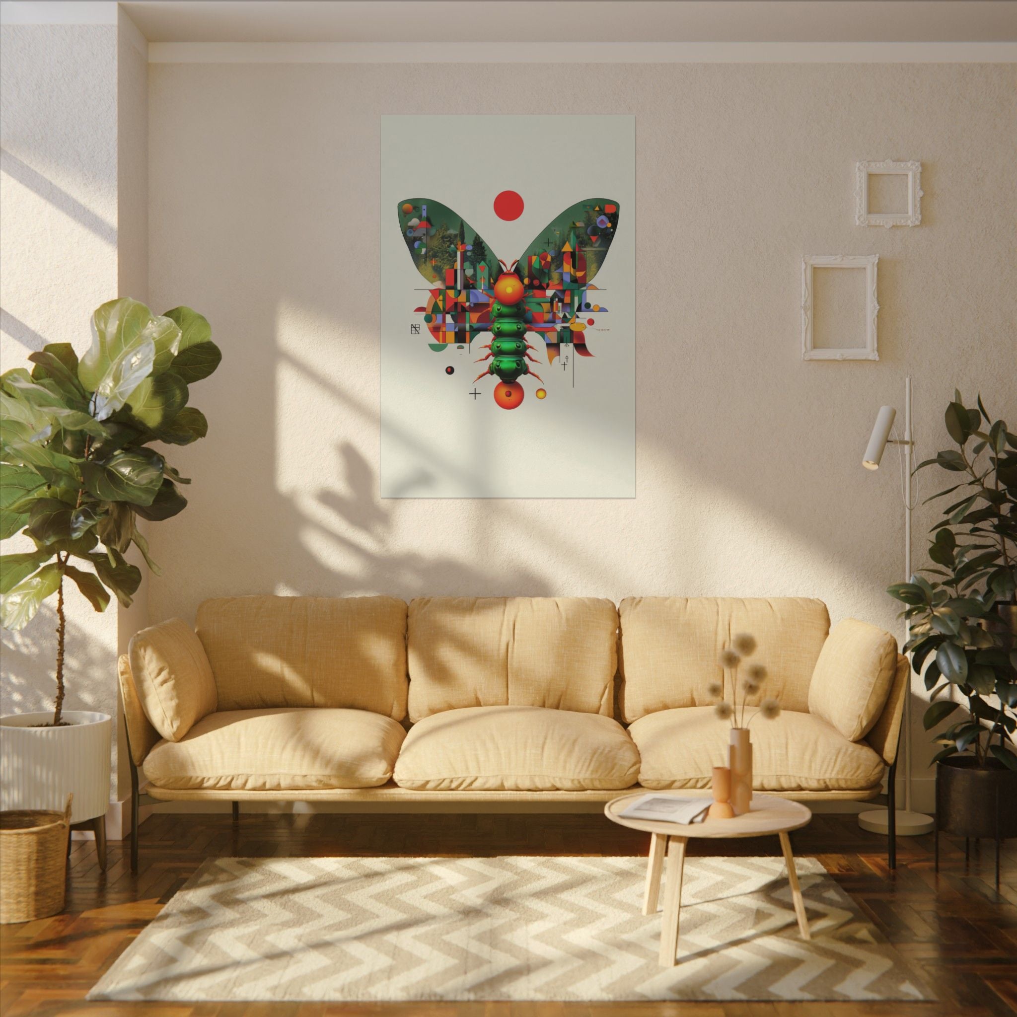 Metamorphic Geometry: Digital Cubist Butterfly, Algorithmic Nature Composition   |    Custom Orders Available