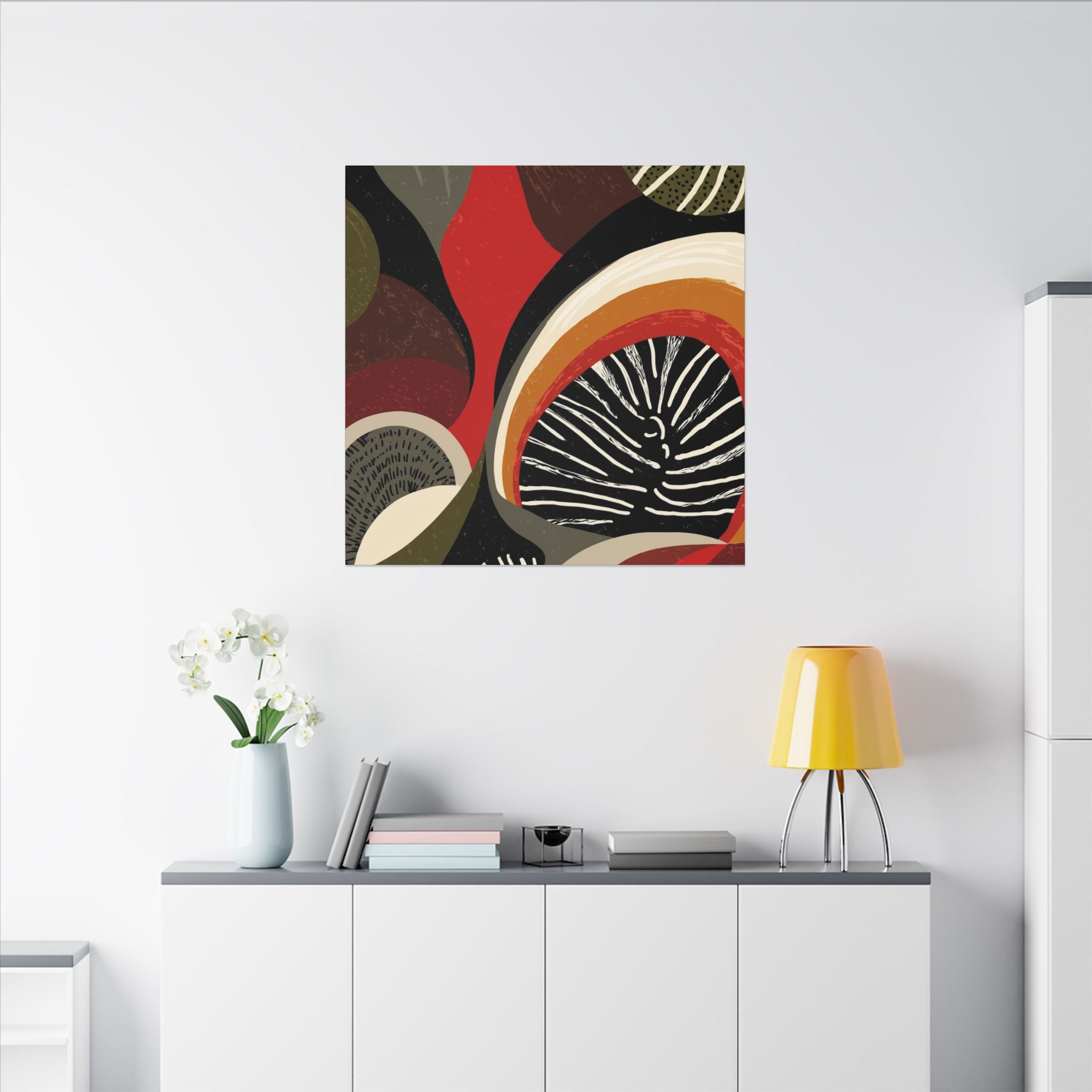 Harmonic Convergence: Organic Geometry, Mid-Century Modern Abstract, Earthy Palette Composition   |   Custom Orders Accepted