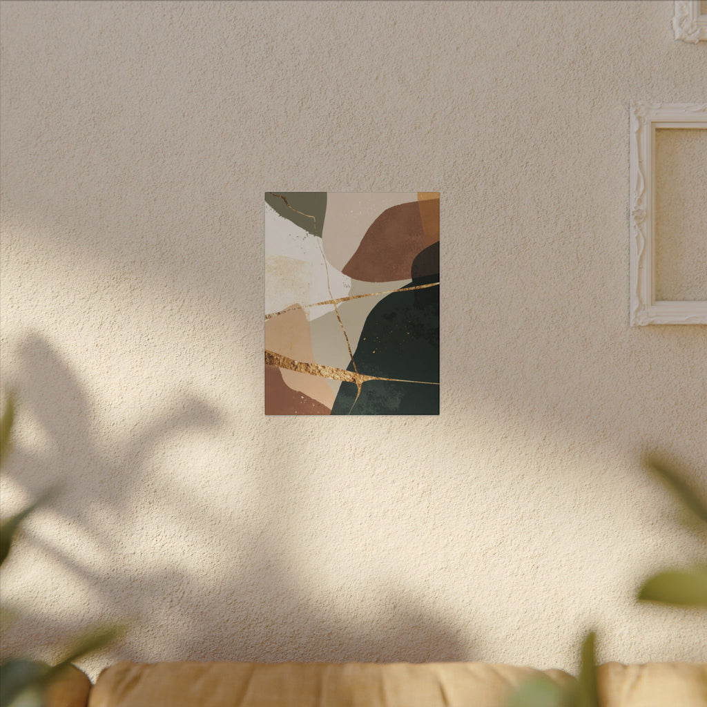 Canvas Print, Abstract Earthy Gold Wall Art, Modern Designer Home Decor, Stretched Matte Canvas; Thick, Multi-Size, Office Decor