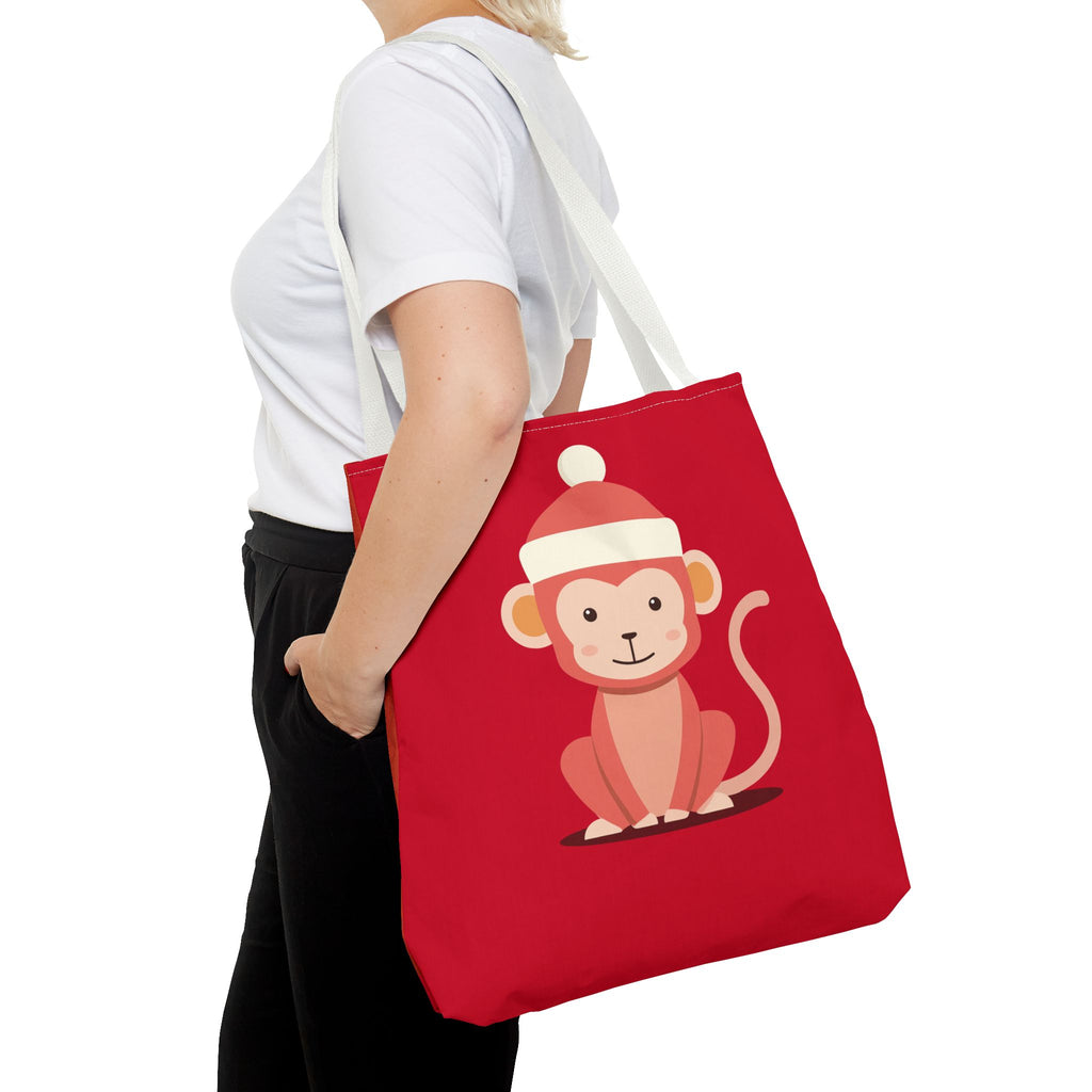Cute Monkey Tote Bag for Kids, Christmas Gift, Reusable Shopping Bag, Fun Animal Design, Cute Holiday Accessory