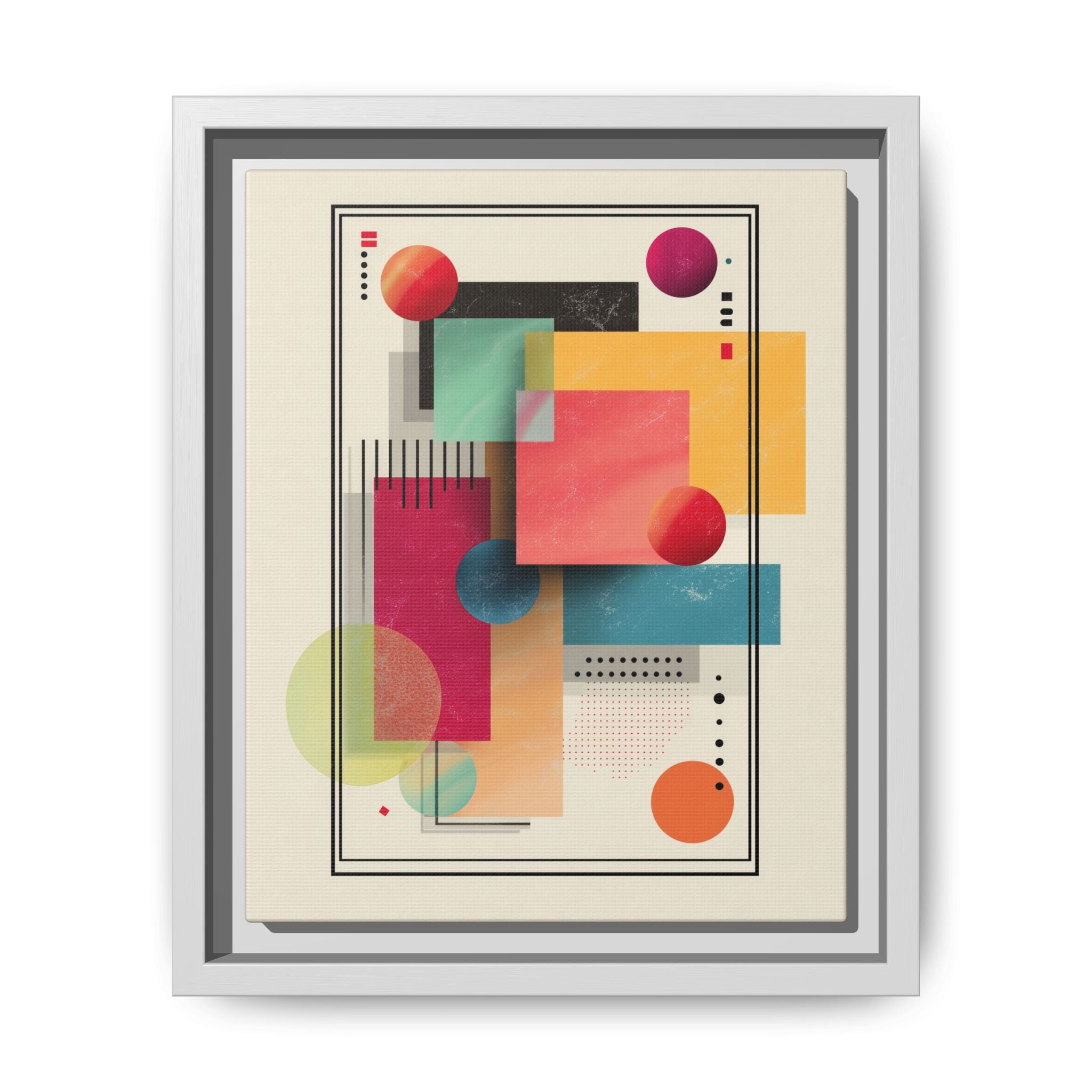 Geometric Harmony: Bauhaus Intersections, Digital Abstract Layers, Contemporary Color Palette   |   Custom Orders Accepted