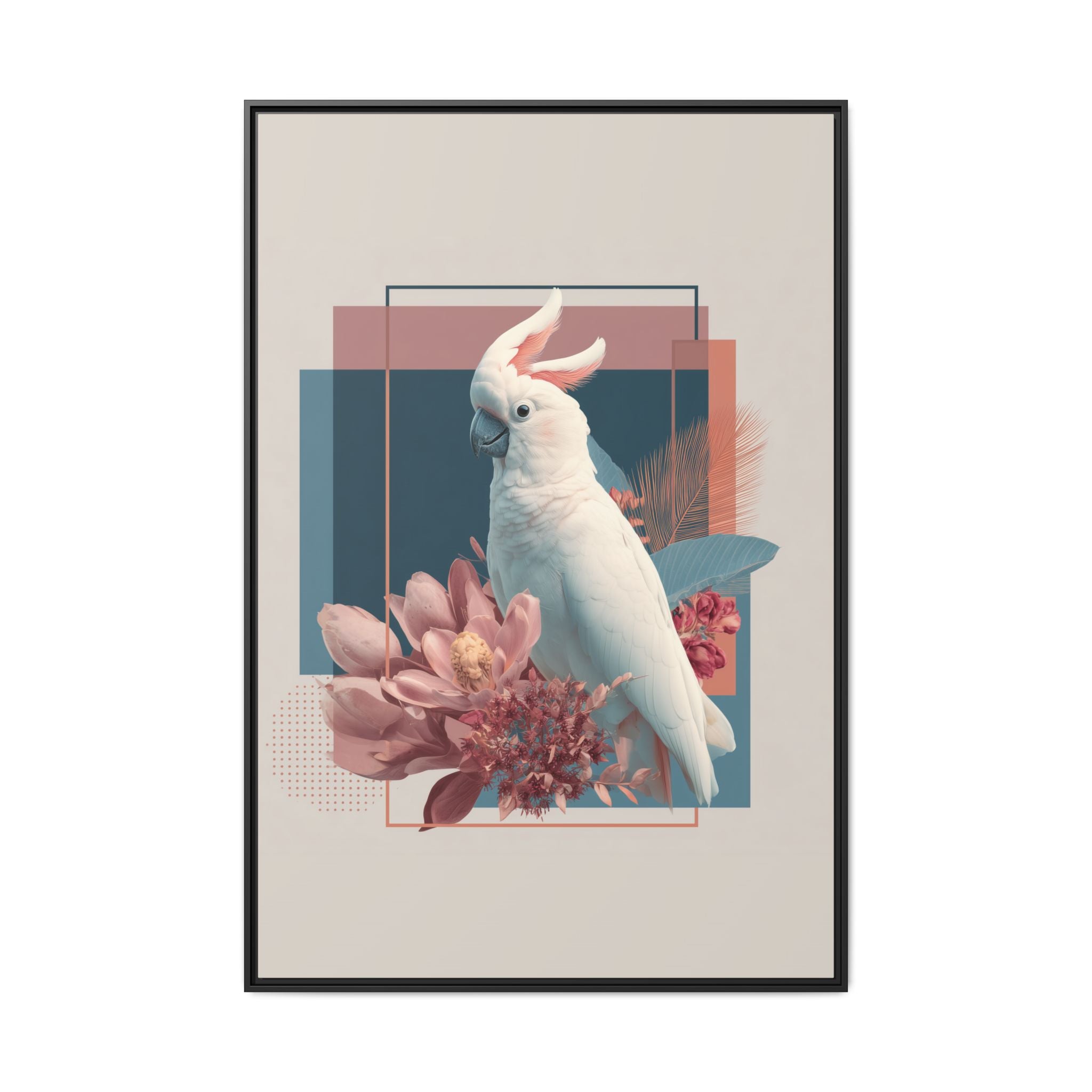 Ethereal Cockatoo: Geometric Wildlife Art, Digital Nature Portrait   |    Custom Orders Available