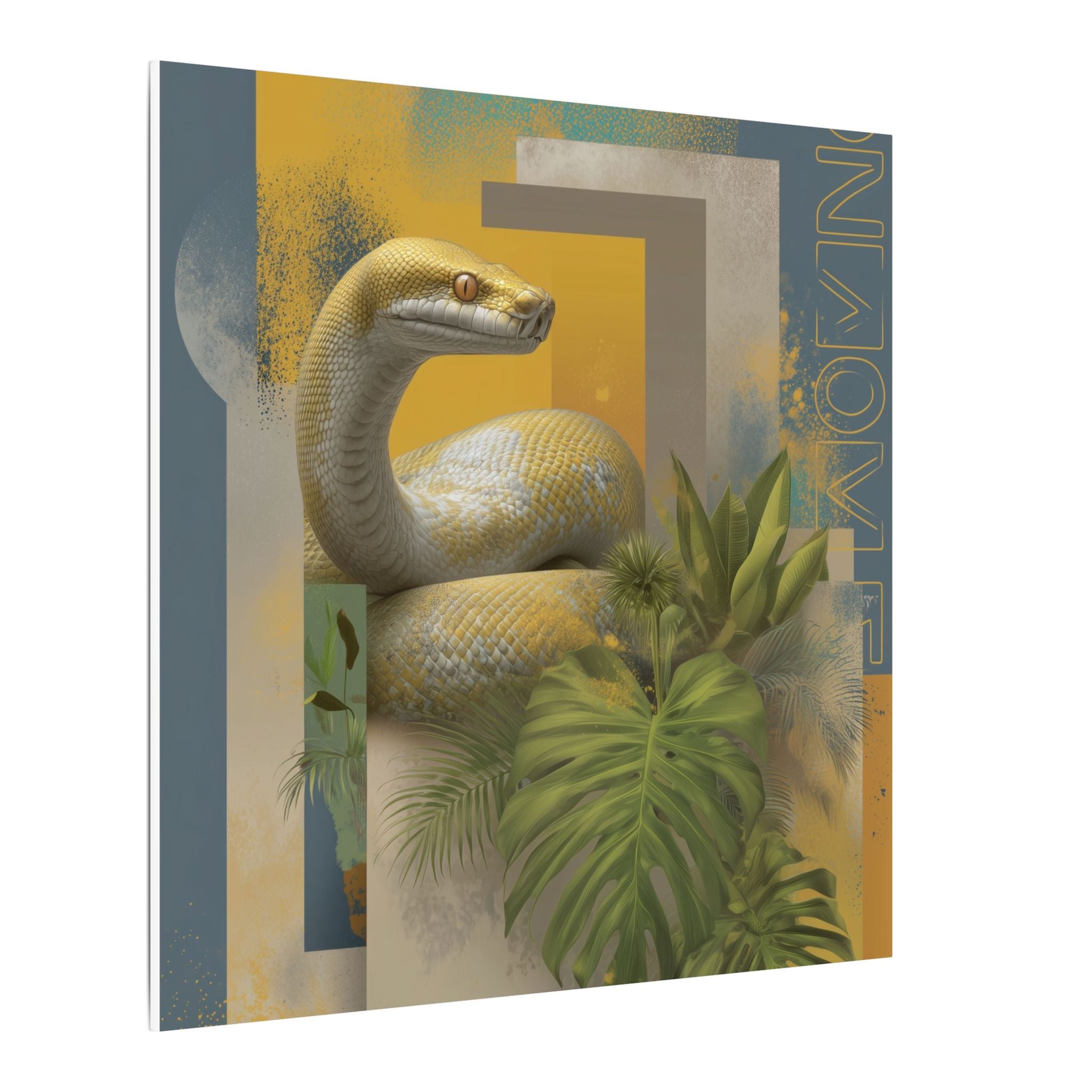 Serpentine Geometry: Tropical Digital Illustration, Modern Nature Composition   |    Custom Orders Available