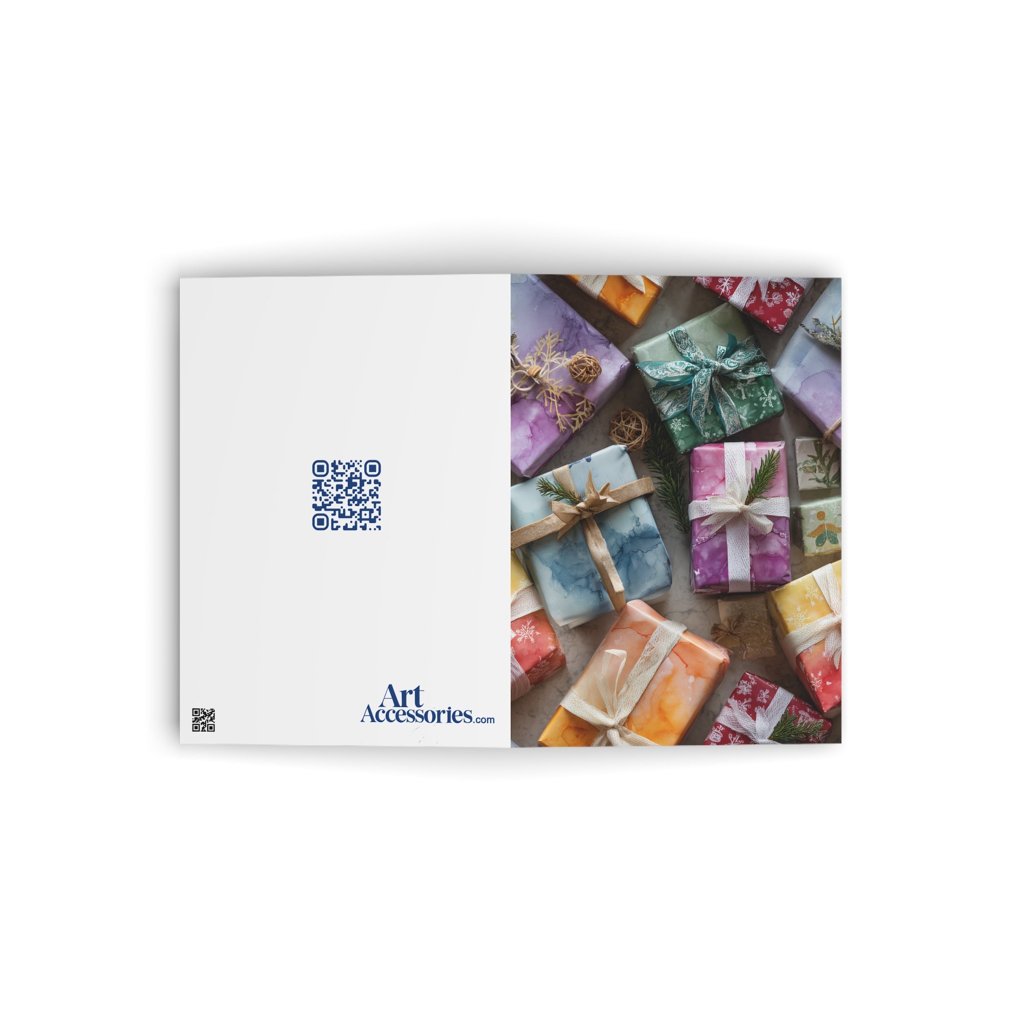 Holiday Gift Wrap Greeting Card — Colorful Presents Photo Card