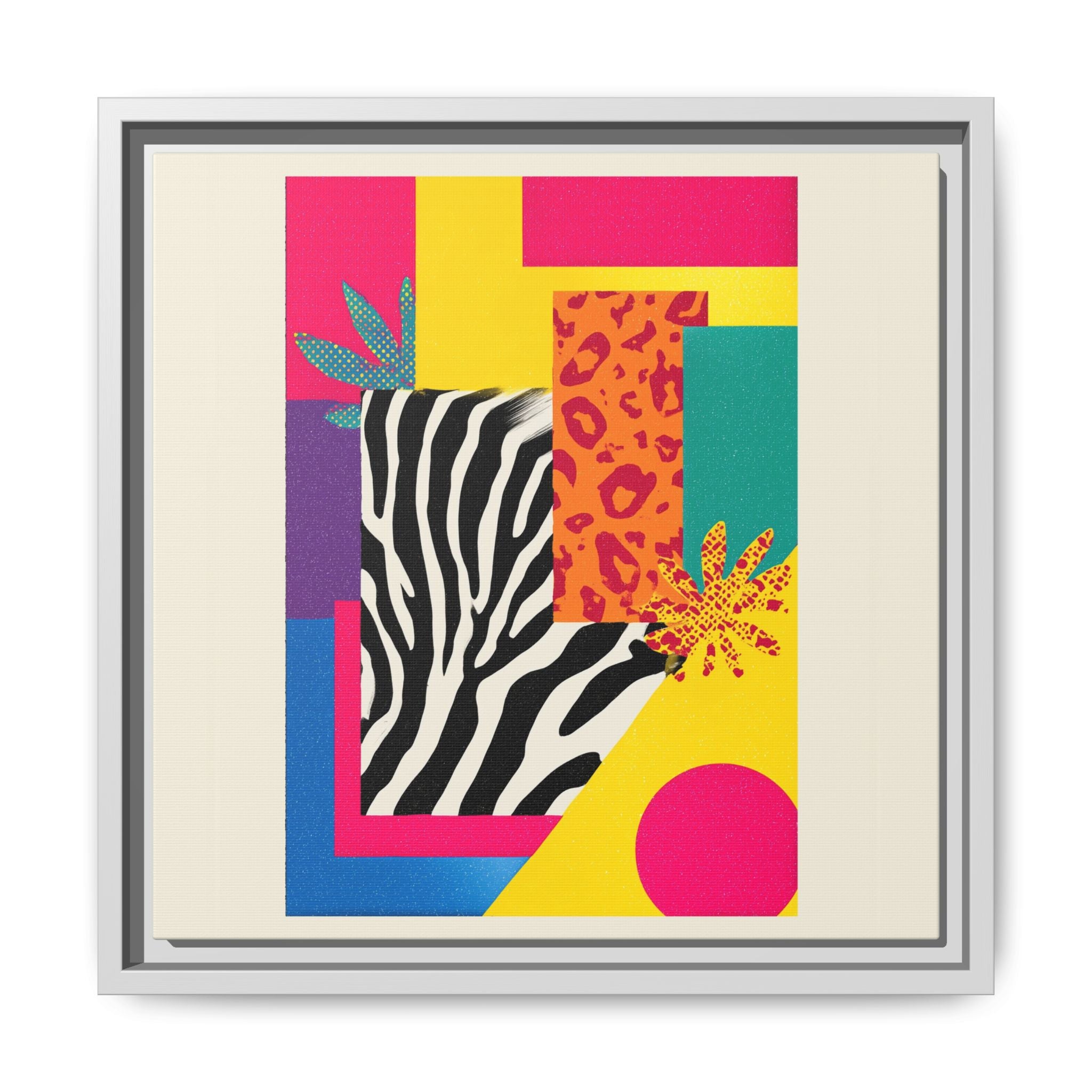 Zebra Stripes & Leopard Spots: 80s Pop Art Design, Memphis Style Graphic, Geometric Color Block Pattern   |   Custom Orders Accepted
