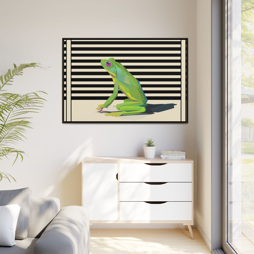 Geometric Frog: Minimalist Animal Portrait, Modern Graphic Design   |    Custom Orders Available