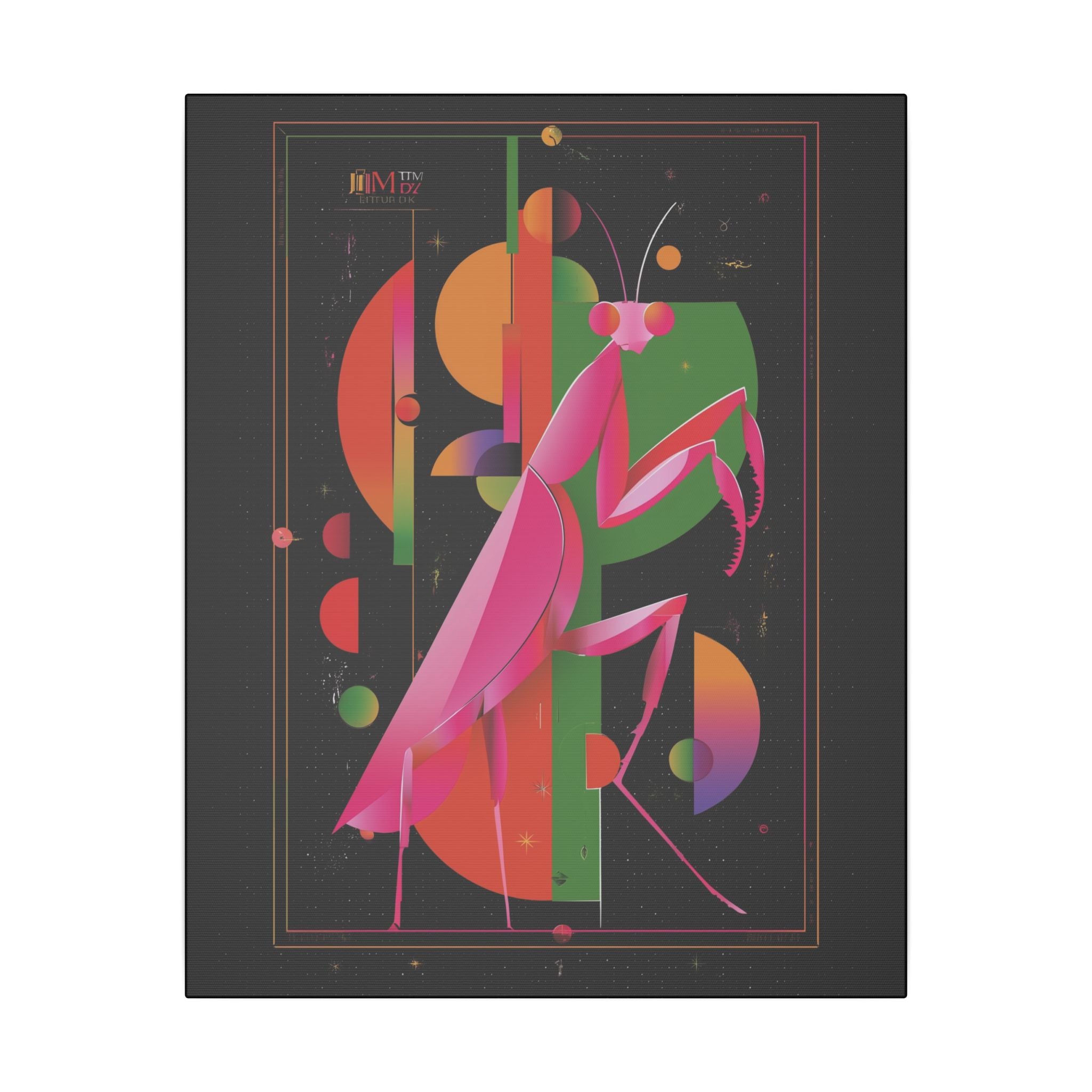 Cosmic Mantis: Geometric Insect Illustration, Cubist Space Design   |    Custom Orders Available