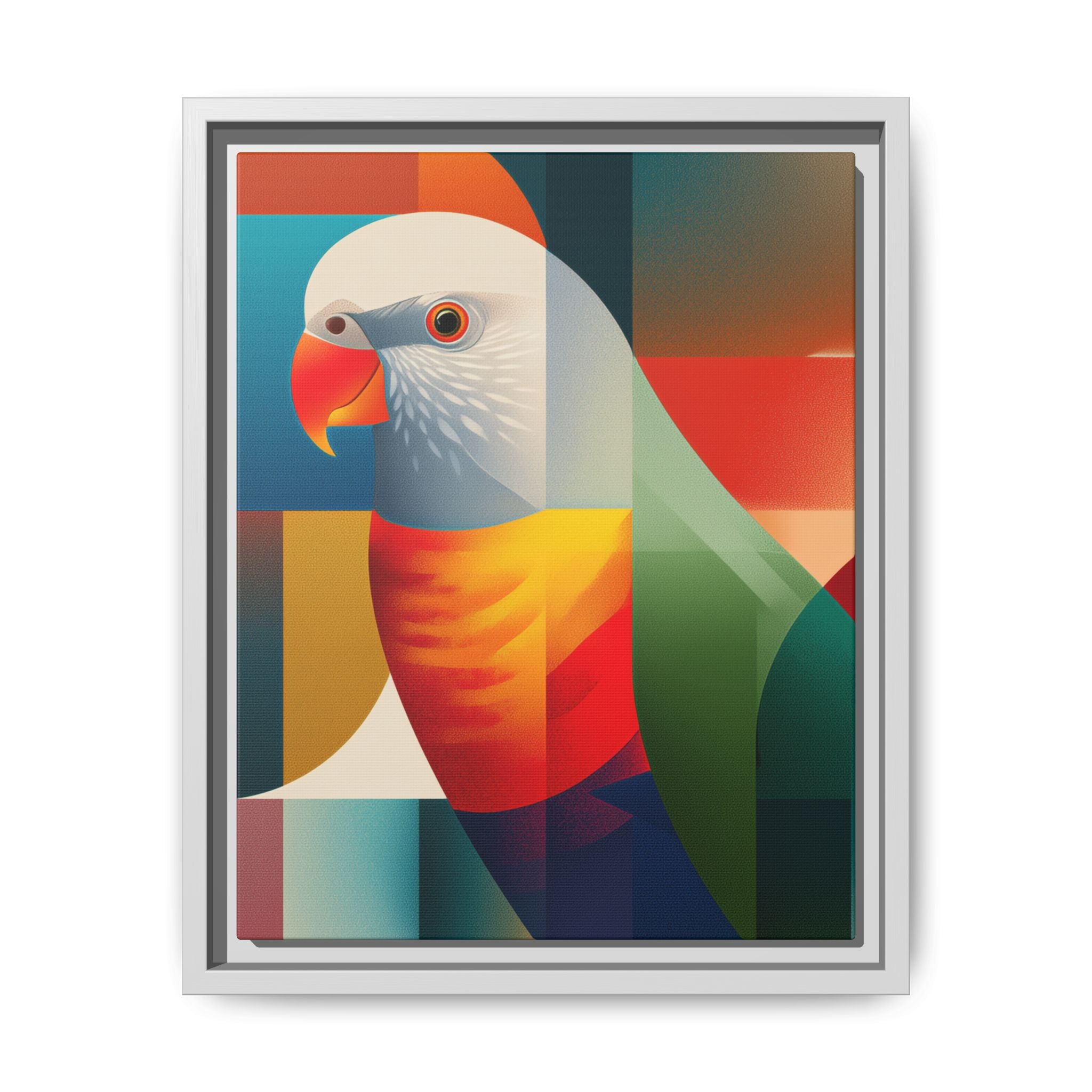Cubist Parrot Mosaic: Geometric Digital Portrait, Vibrant Abstract Rendering   |  Personalized & Custom Orders Available