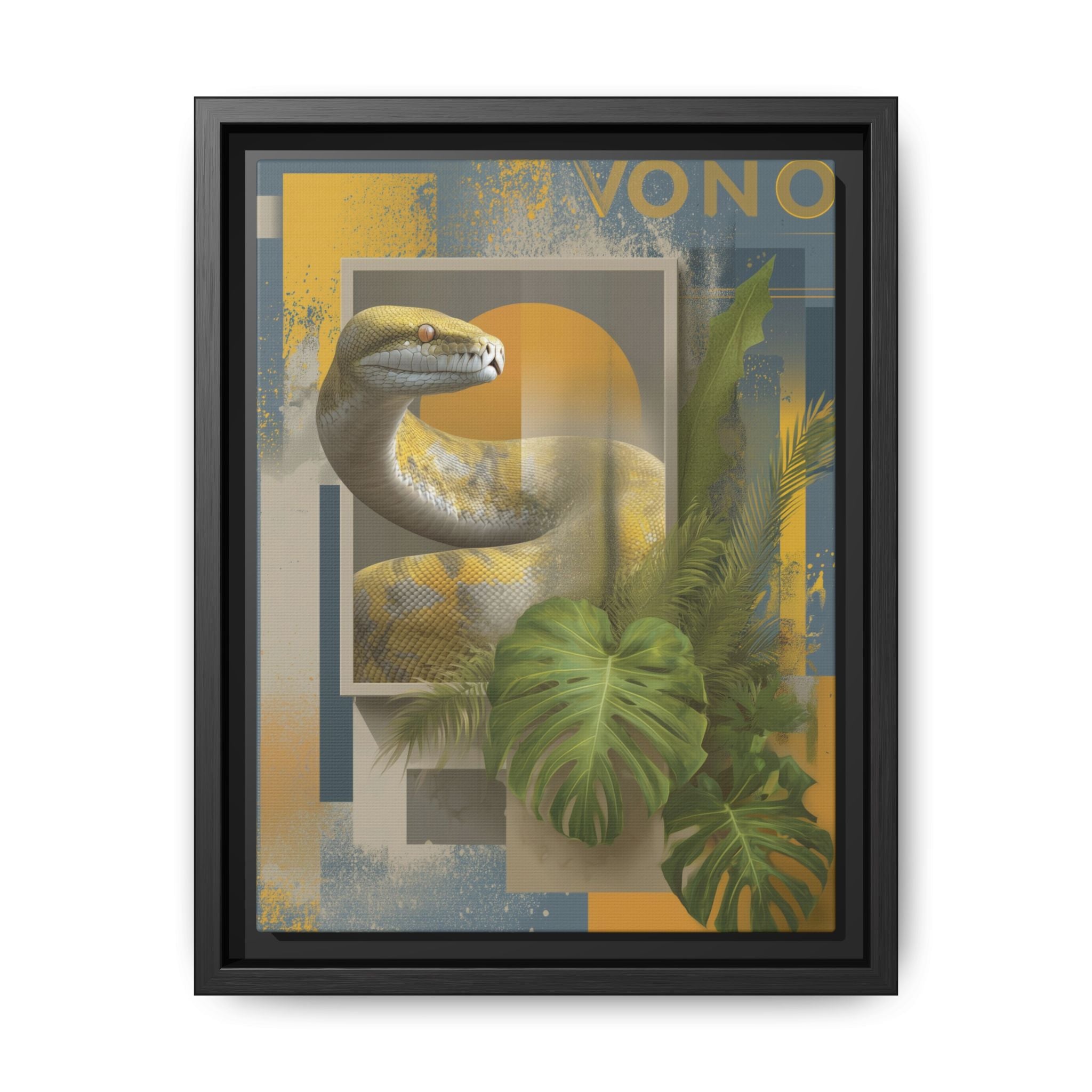 Serpent of Geometric Dimensions: Tropical Vono Design, Abstract Wildlife Art   |  Personalized & Custom Orders Available