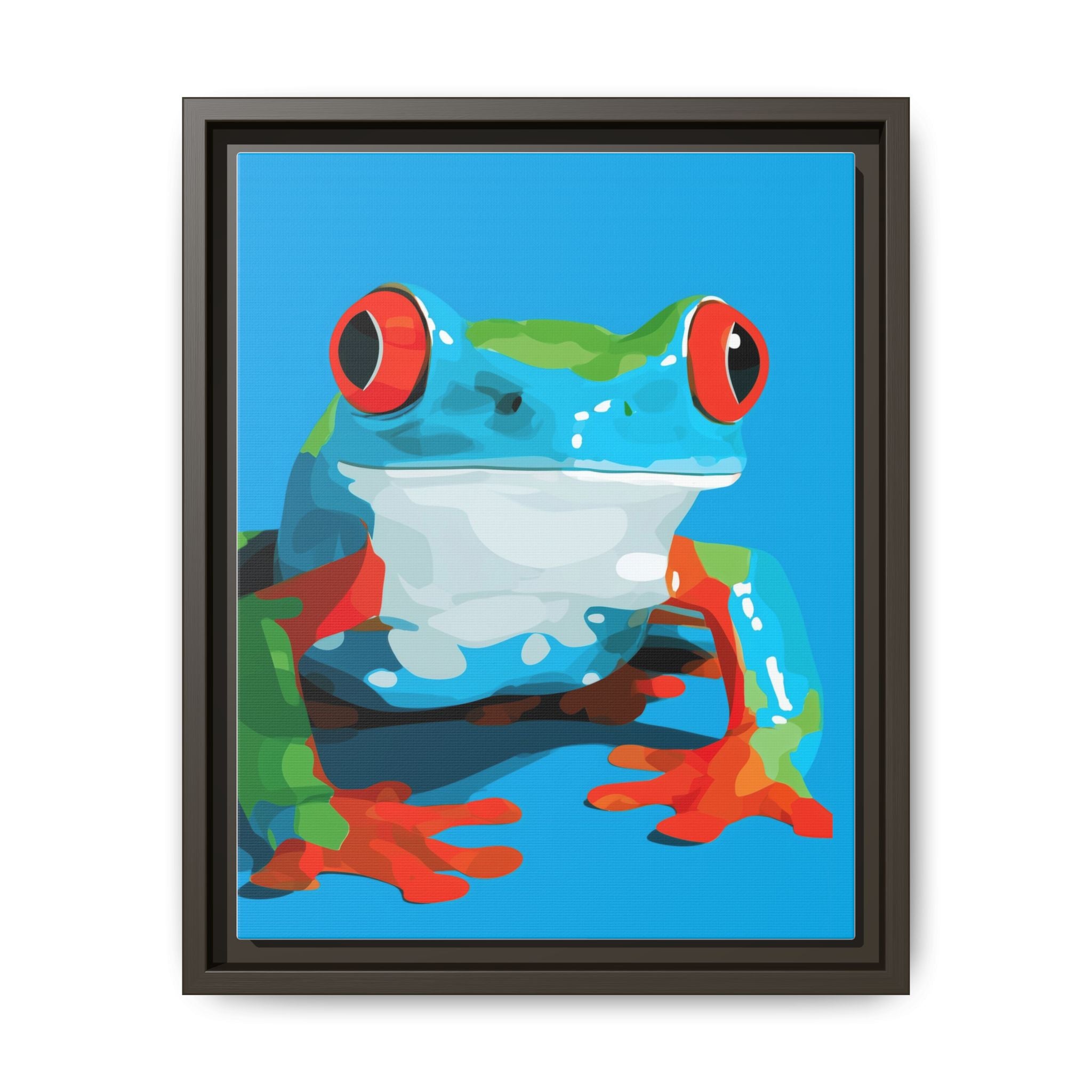 Amphibian Geometry: Red-Eyed Tree Frog Portrait, Pop Art Digital Illustration   |    Custom Orders Available