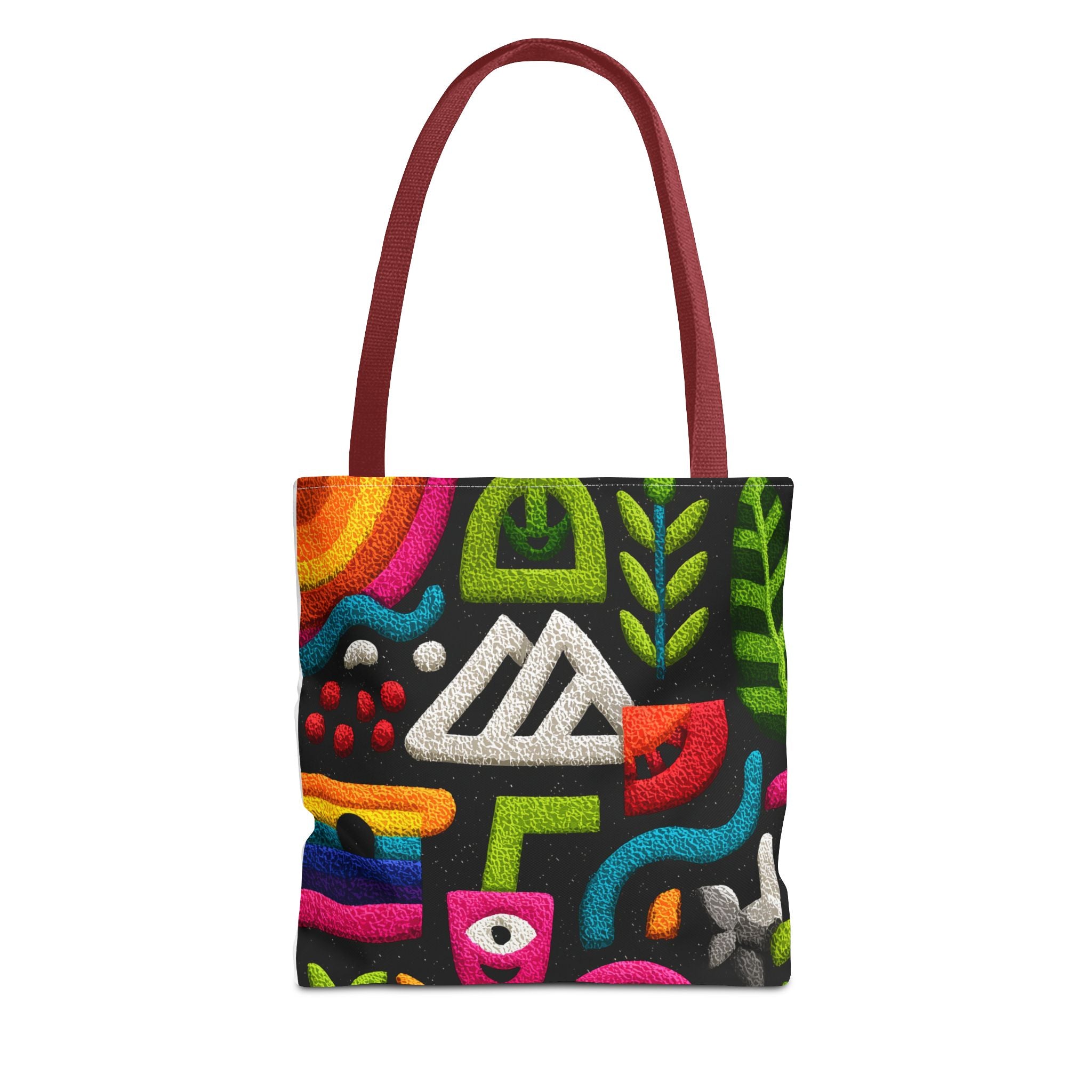 Colorful AOP Tote Bag, Vibrant Art Tote, Eco-Friendly Shopping Bag, Trendy Beach Bag, Unique Gift for Art Lovers