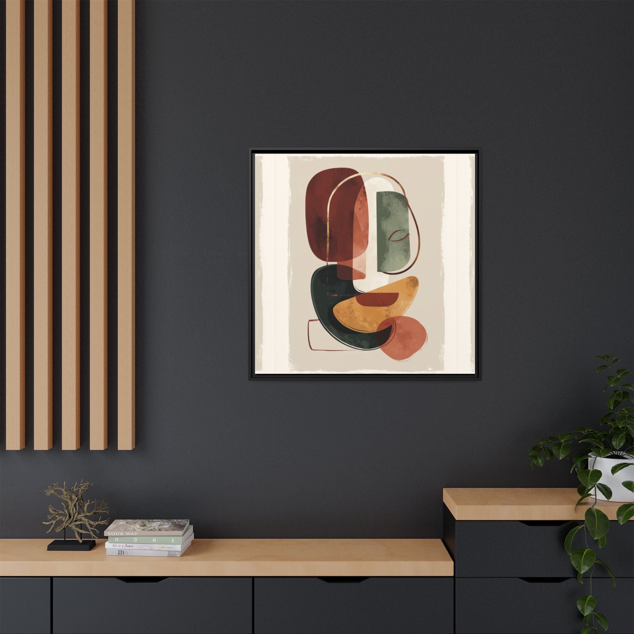 Layered Geometries: Mid-Century Modern Composition, Organic Abstract Design, Translucent Intersecting Shapes   |   Custom Orders Accepted