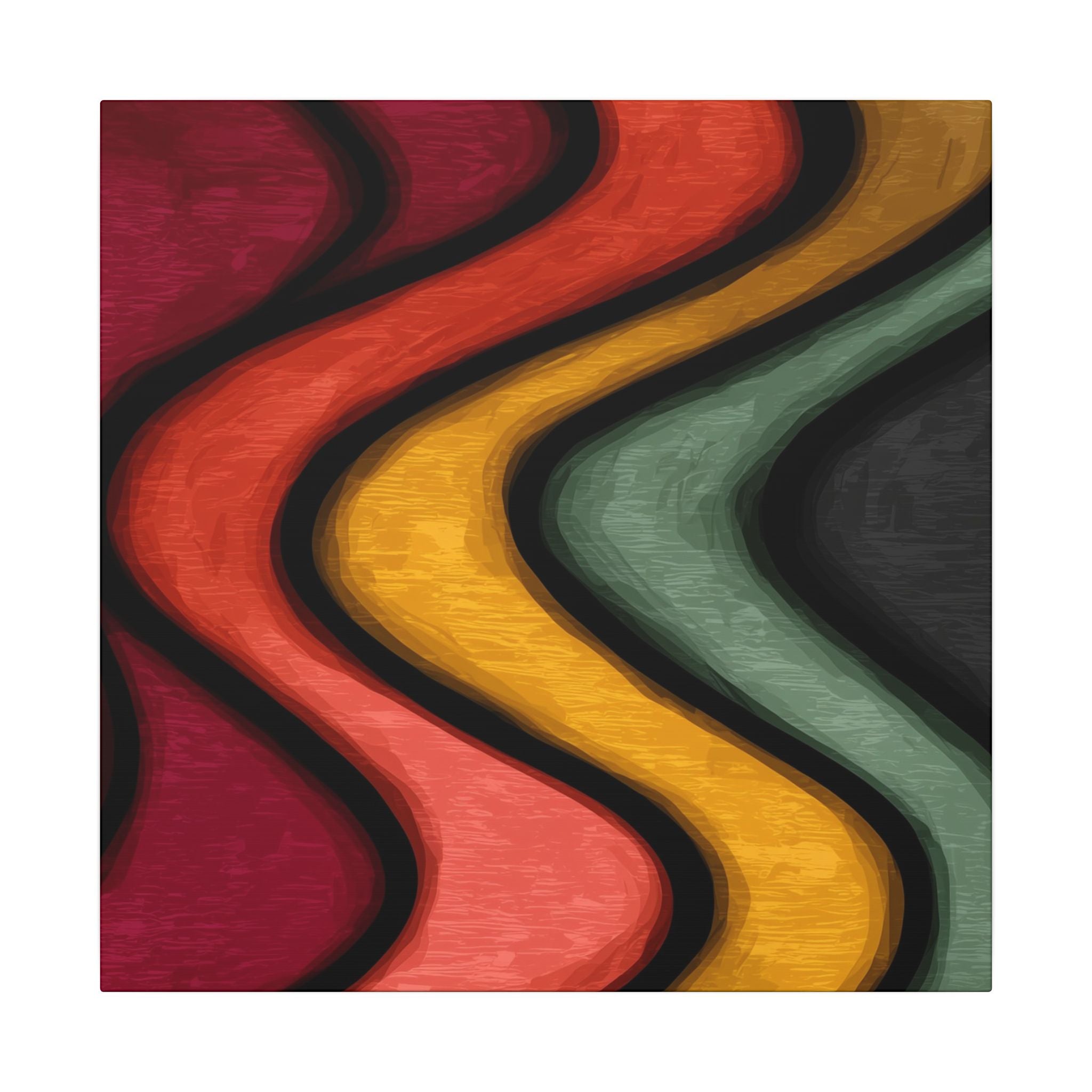 Autumnal Waves: Sinuous Organic Abstractions, Warm Color Landscape, Rhythmic Painterly Flow   |   Custom Orders Accepted