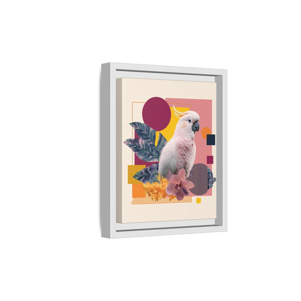 Cockatoo Geometric Framed Print : Tropical Digital Collage, Modern Abstract Design   |  Personalized & Custom Orders Available