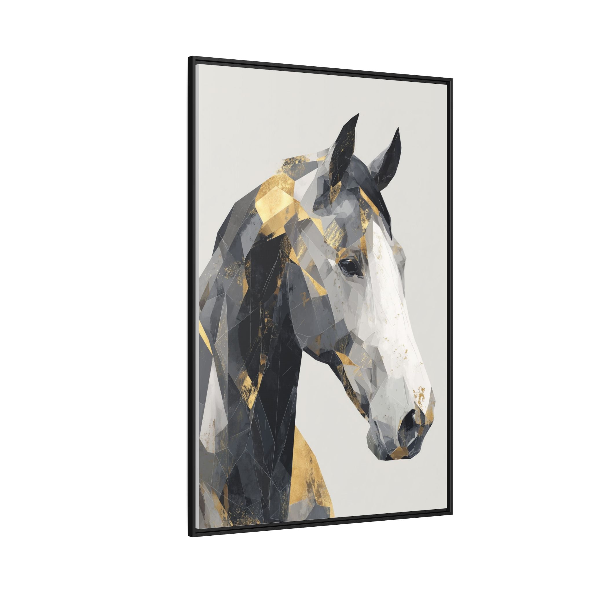 Geometric Stallion: Cubist Equine Art, Modern Metallic Polygonal Design   |  Personalized & Custom Orders Available