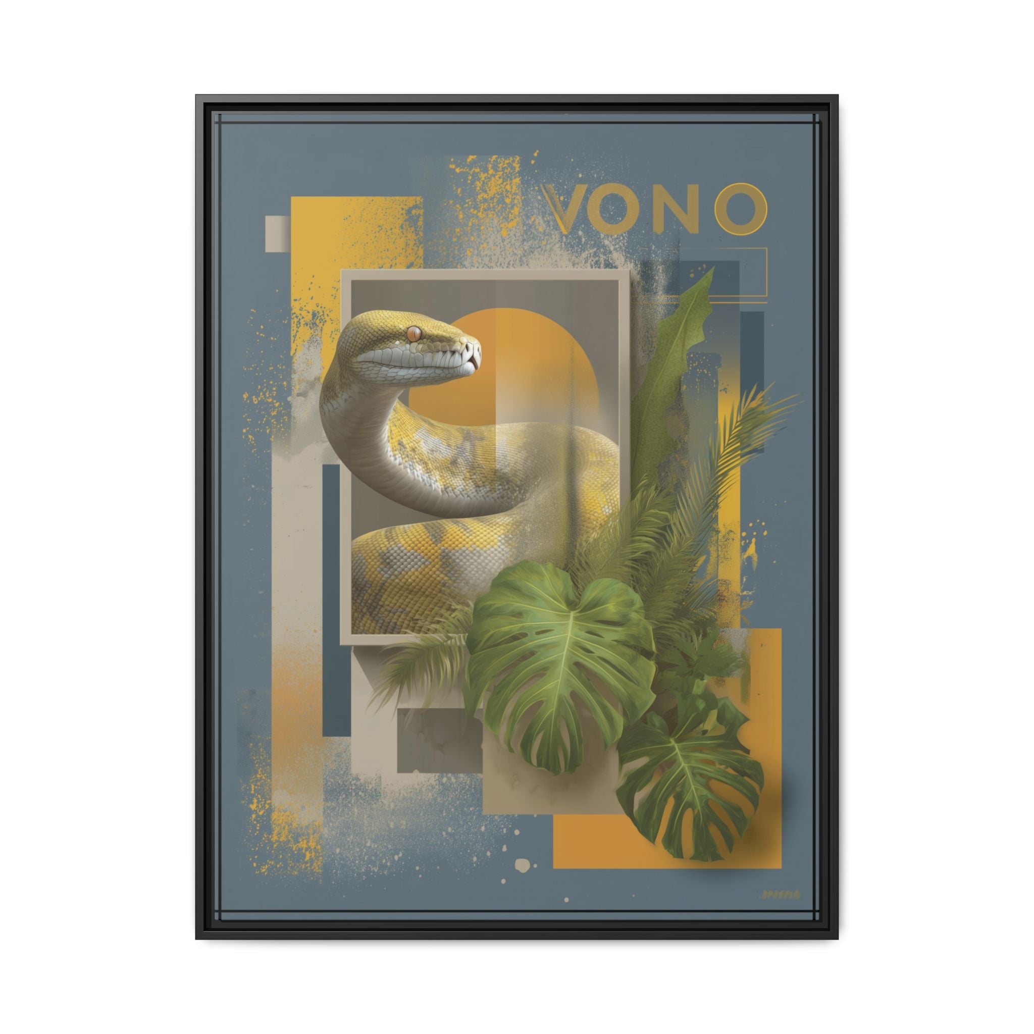 Serpent of Geometric Dimensions: Tropical Vono Design, Abstract Wildlife Art   |  Personalized & Custom Orders Available