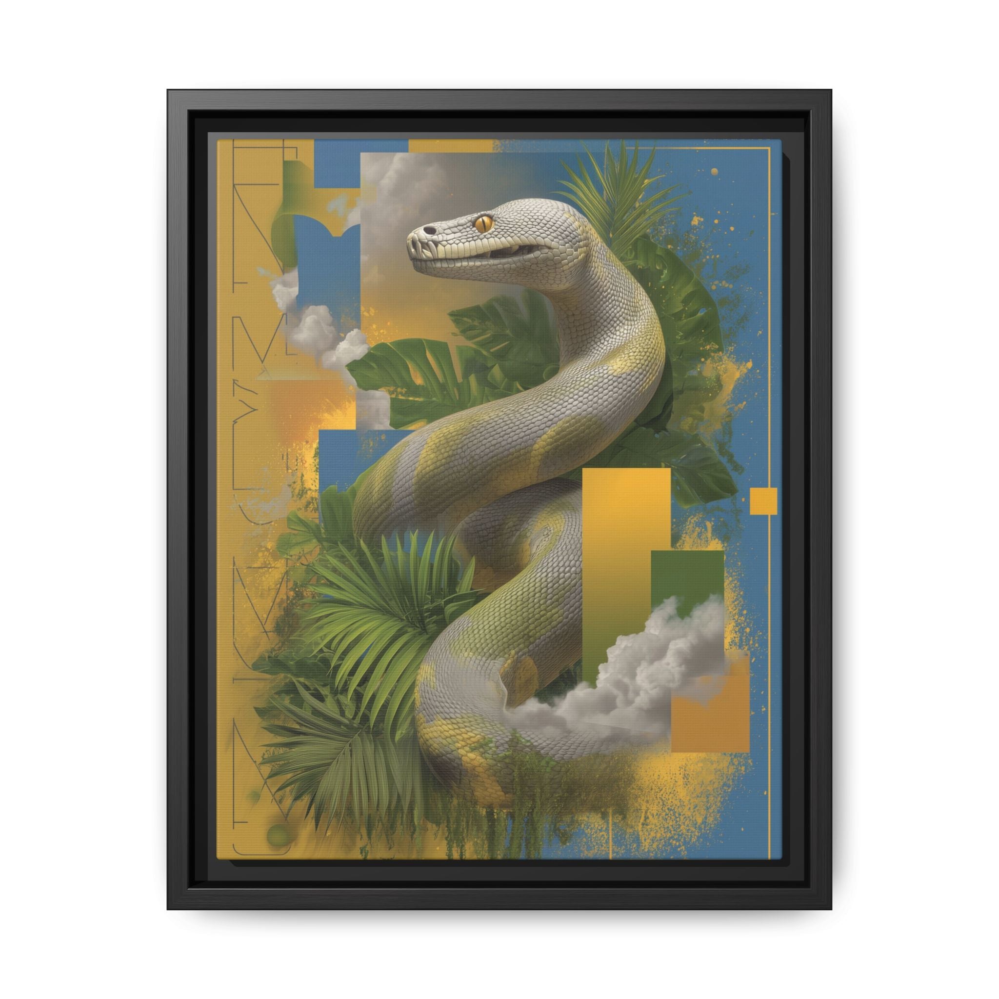 Serpent of Surreal Geometries: Tropical Hyperrealism, Digital Snake Illustration   |    Custom Orders Available
