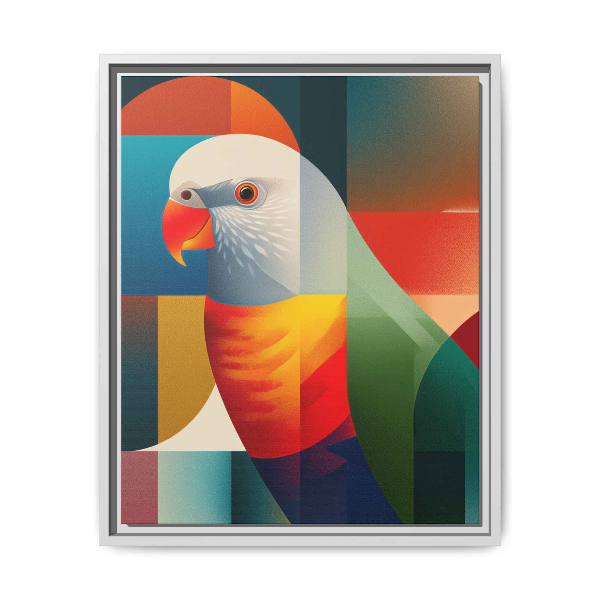 Cubist Parrot Mosaic: Geometric Digital Portrait, Vibrant Abstract Rendering   |  Personalized & Custom Orders Available