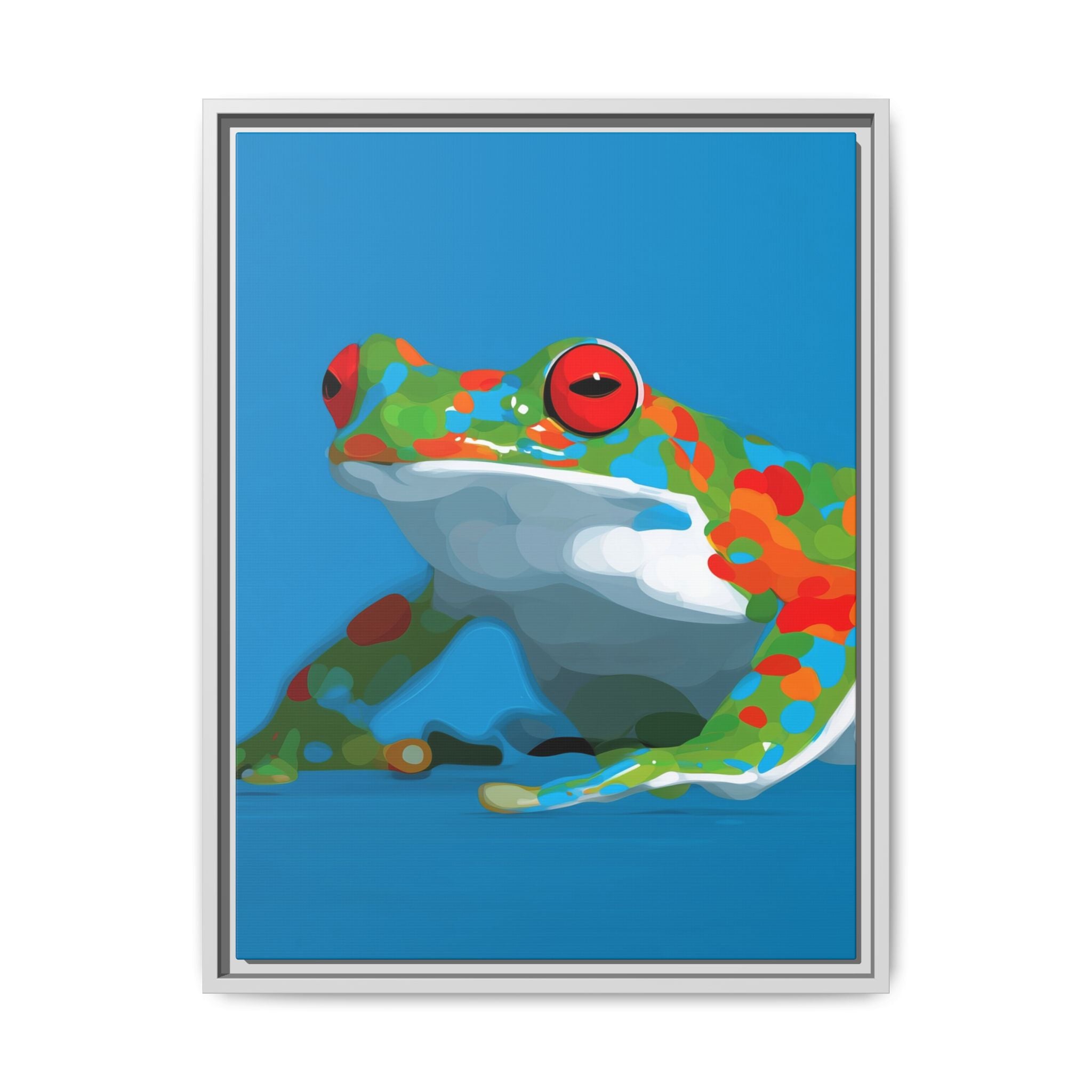 Chromatic Amphibian Framed Print : Mosaic Frog Vector Art, Modern Wildlife Illustration   |  Personalized & Custom Orders Available