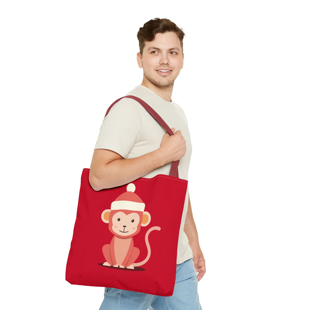 Cute Monkey Tote Bag for Kids, Christmas Gift, Reusable Shopping Bag, Fun Animal Design, Cute Holiday Accessory