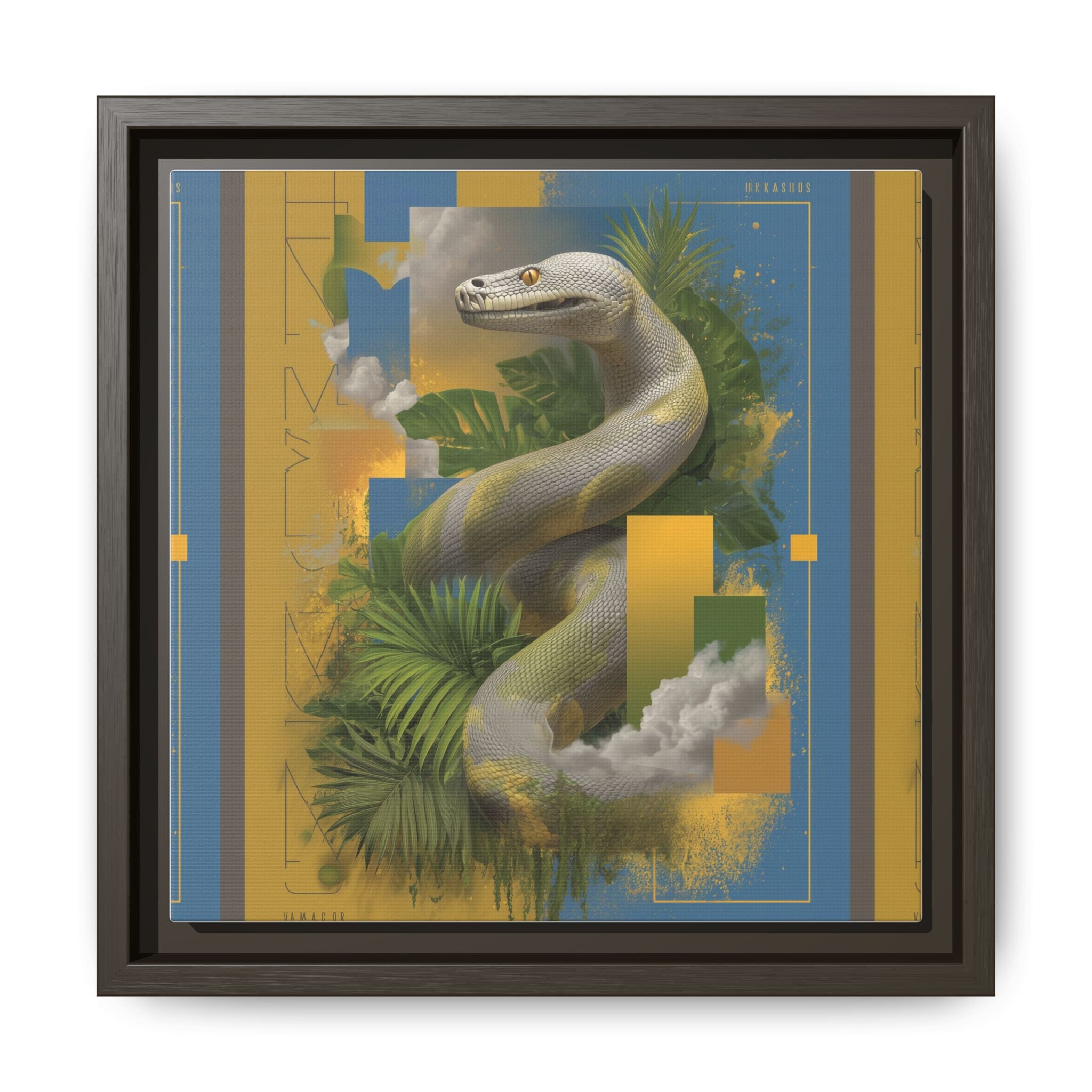 Serpent of Surreal Geometries: Tropical Hyperrealism, Digital Snake Illustration   |    Custom Orders Available