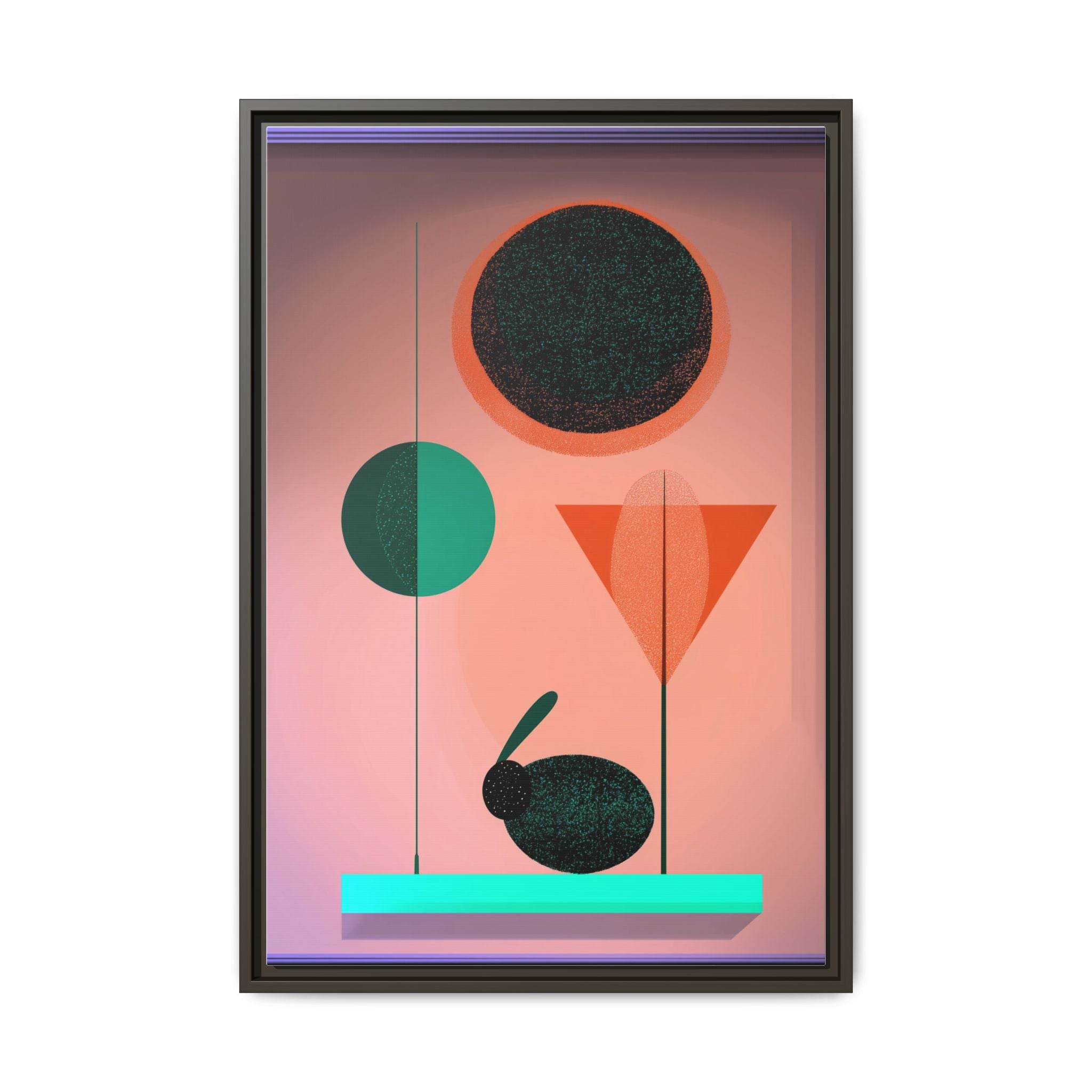 Geometric Harmony: Abstract Minimalist Composition, Organic Shapes and Color Play, Geometric Design with Teal and Orange Palette   |