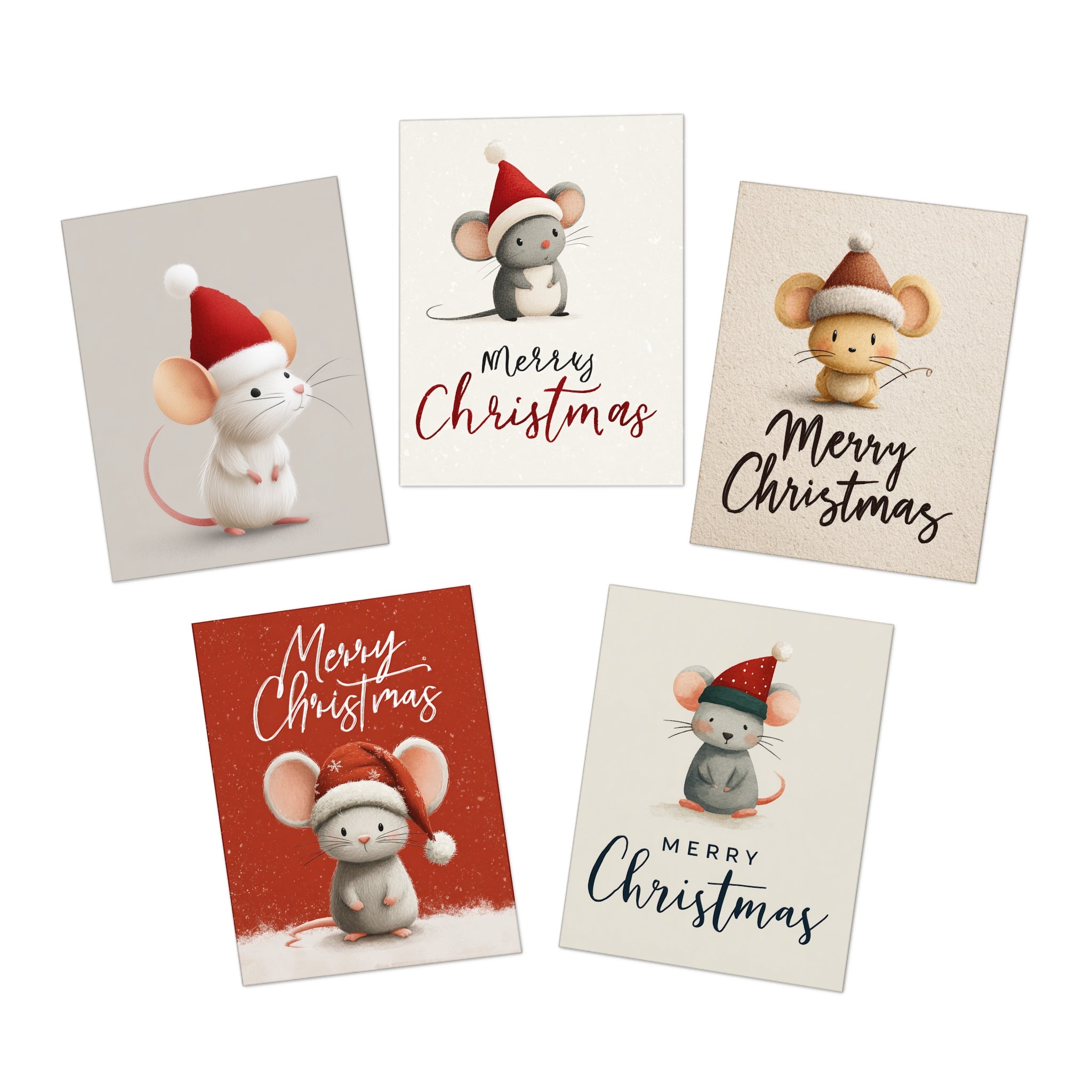 Cute Mice Mouse Rat Greeting Cards for All Occasions, Holiday Card Set, Birthday Wishes, Thank You Notes, Kids Greeting Cards, Animal Love