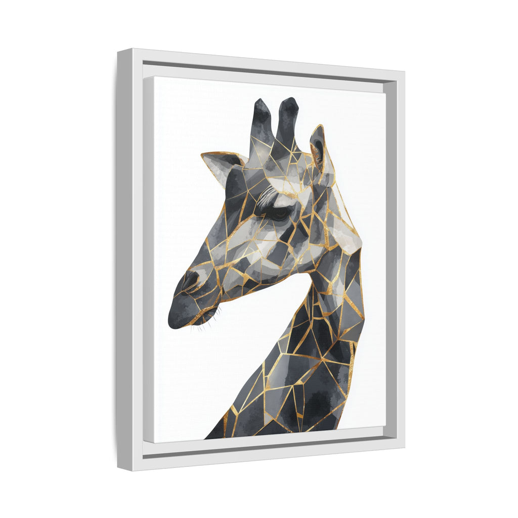 Geometric Giraffe Framed Print : Modern Mosaic Wildlife Art, Contemporary Golden Fragments   |  Personalized & Custom Orders Available