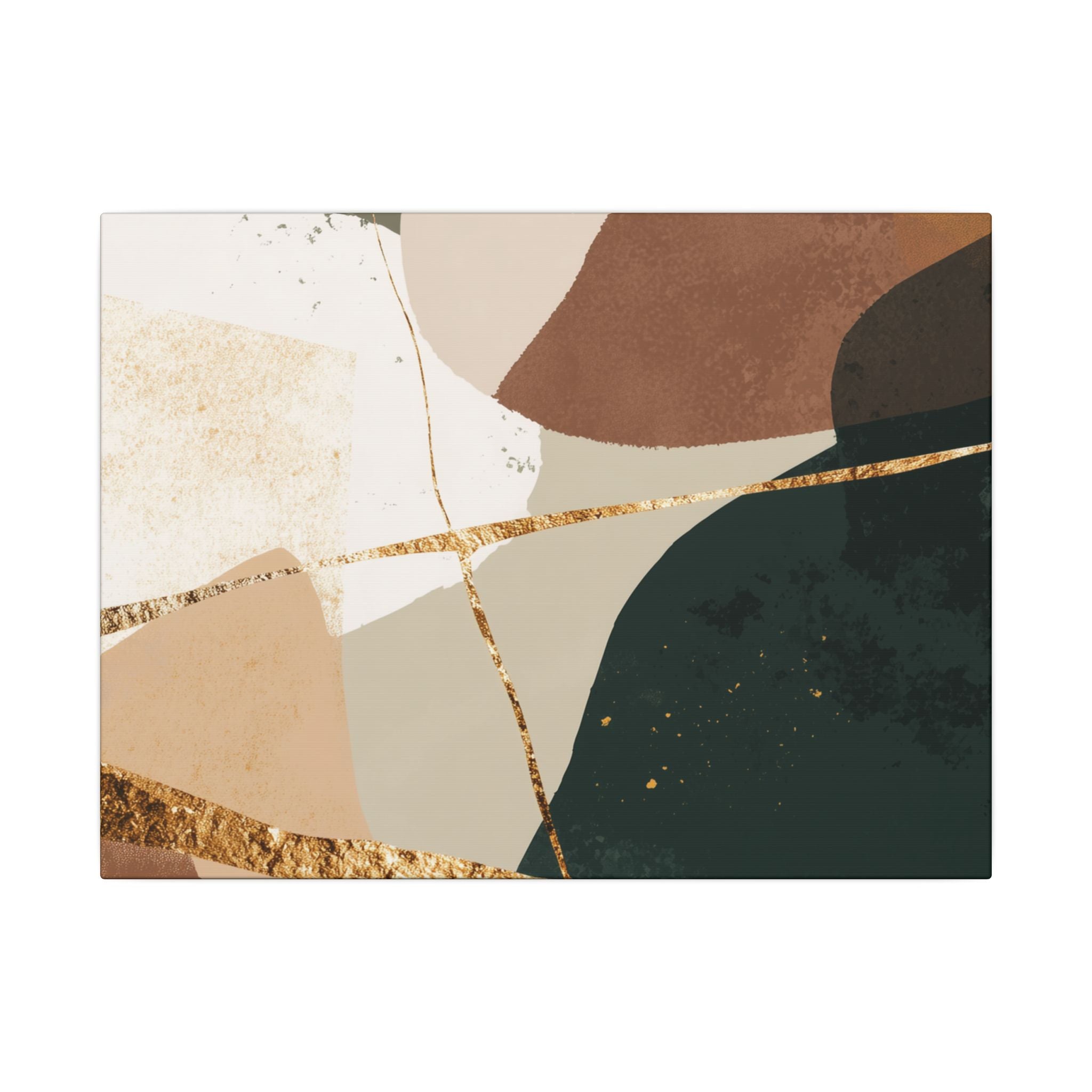 Canvas Print, Abstract Earthy Gold Wall Art, Modern Designer Home Decor, Stretched Matte Canvas; Thick, Multi-Size, Office Decor