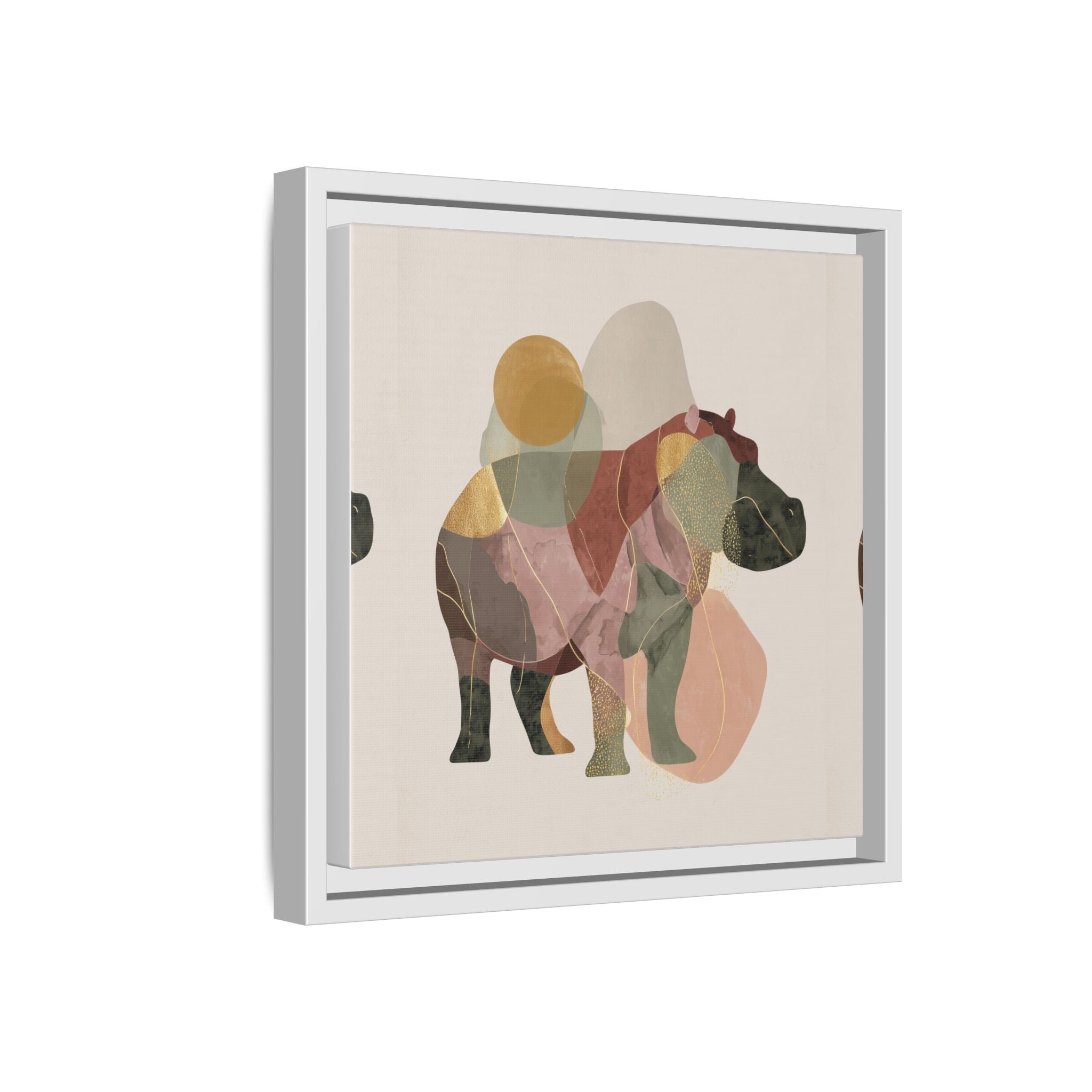 Geometric Harmony: Abstract Hippo Silhouette, Modern Minimalist Animal Art   |    Custom Orders Available