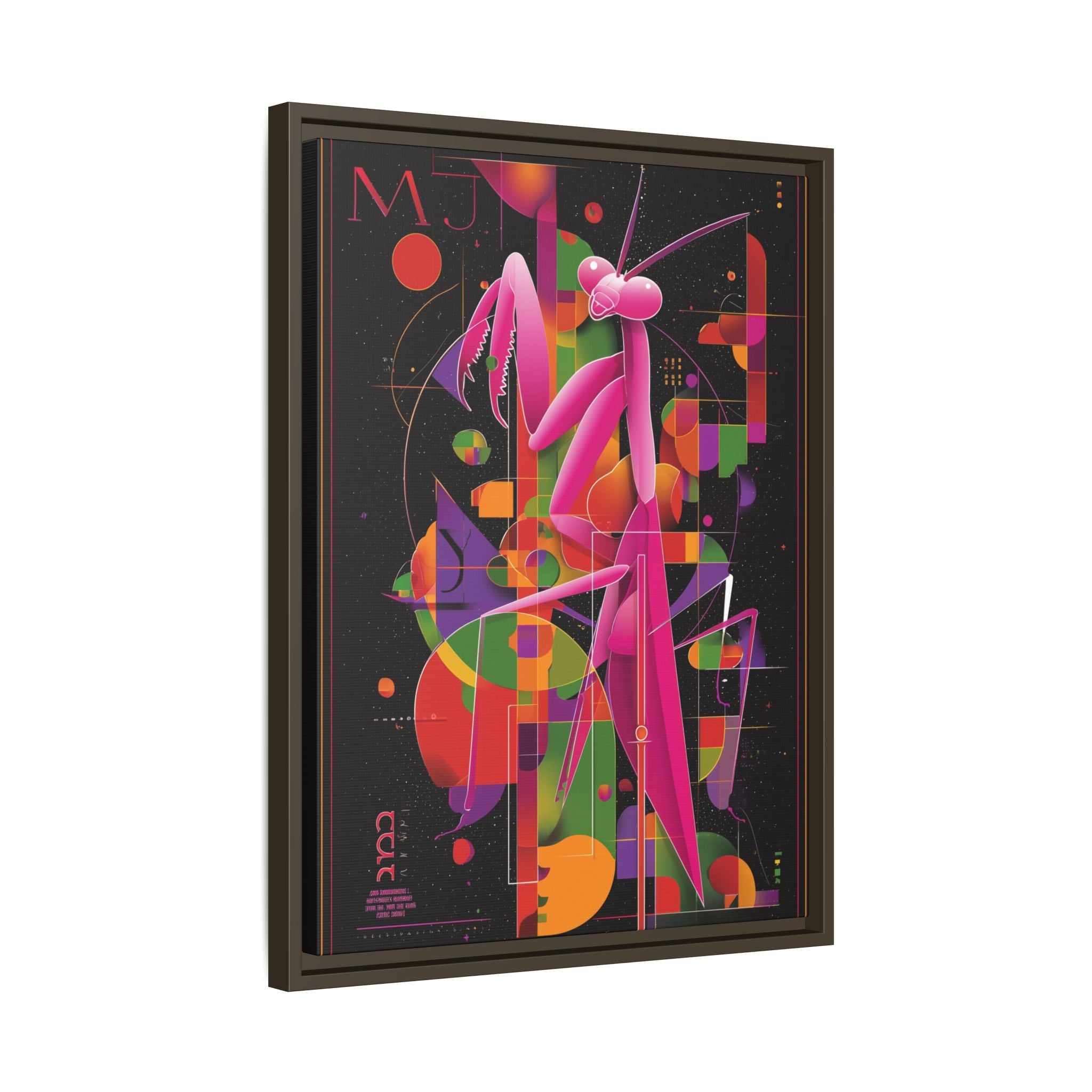 Geometric Mantis Framed Print : Starry Night Abstract, Graphic Design Poster   |  Personalized & Custom Orders Available