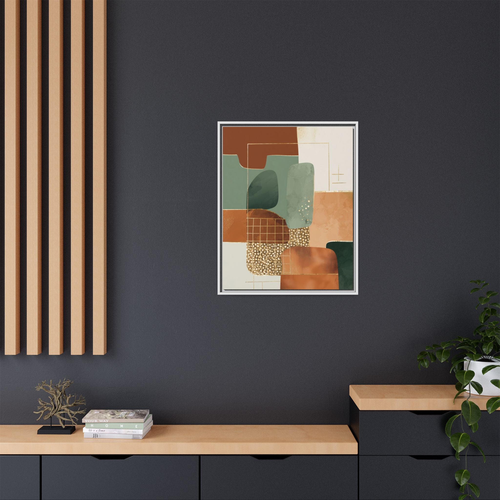 Geometric Harmony: Abstract Minimalist Art, Mid-Century Modern Design, Organic Shapes Composition   |   Custom Orders Accepted