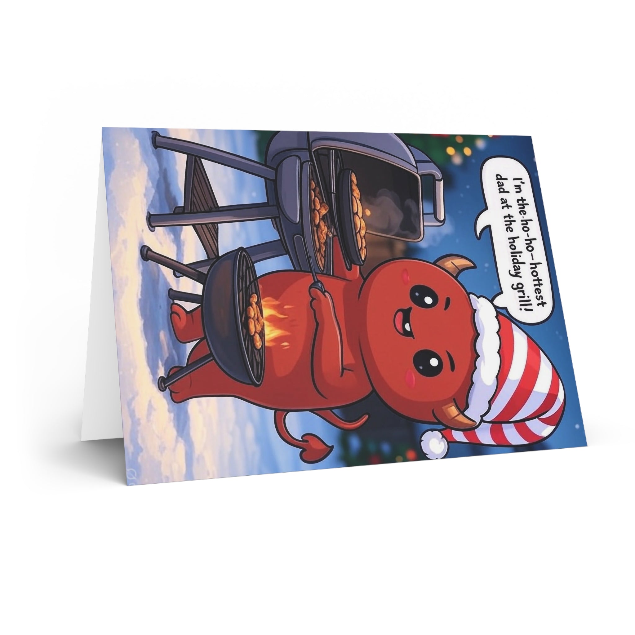 Dads Greeting Card for Christmas Wrapping, Holiday Gift Enclosures, Festive Note Cards, Satanic Christmas, Seasonal Card Collection