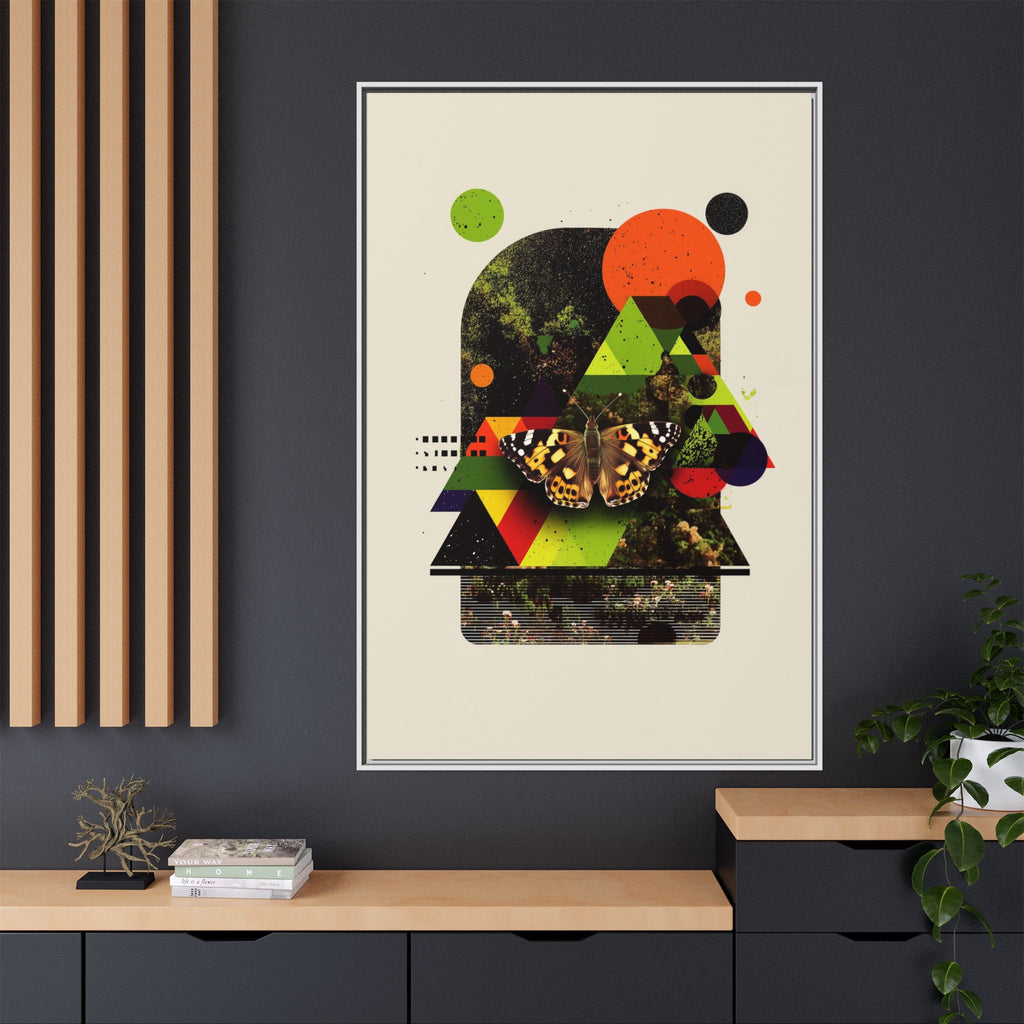 Metamorphic Geometries Framed Print: Digital Nature Collage, Butterfly Abstract Design   |   Custom Orders Available