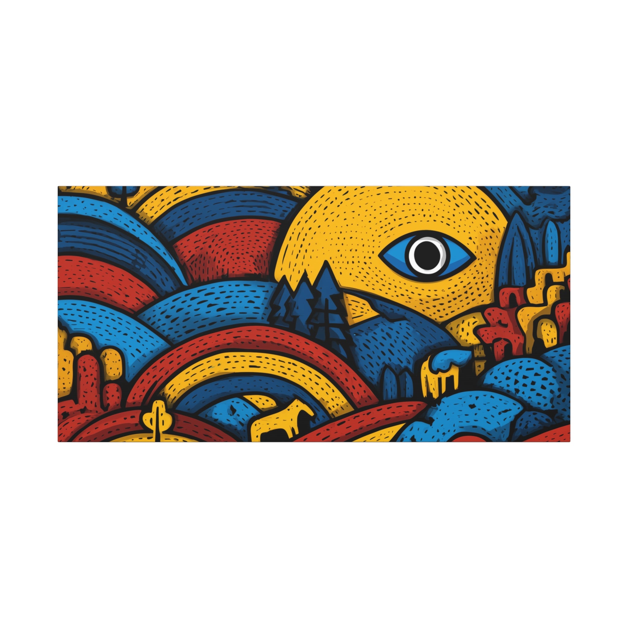 Colorful Landscape Canvas Artwork, Abstract Wall Decor, Home Wall Art, Boho Decor, Eye-catching Art for Living Room