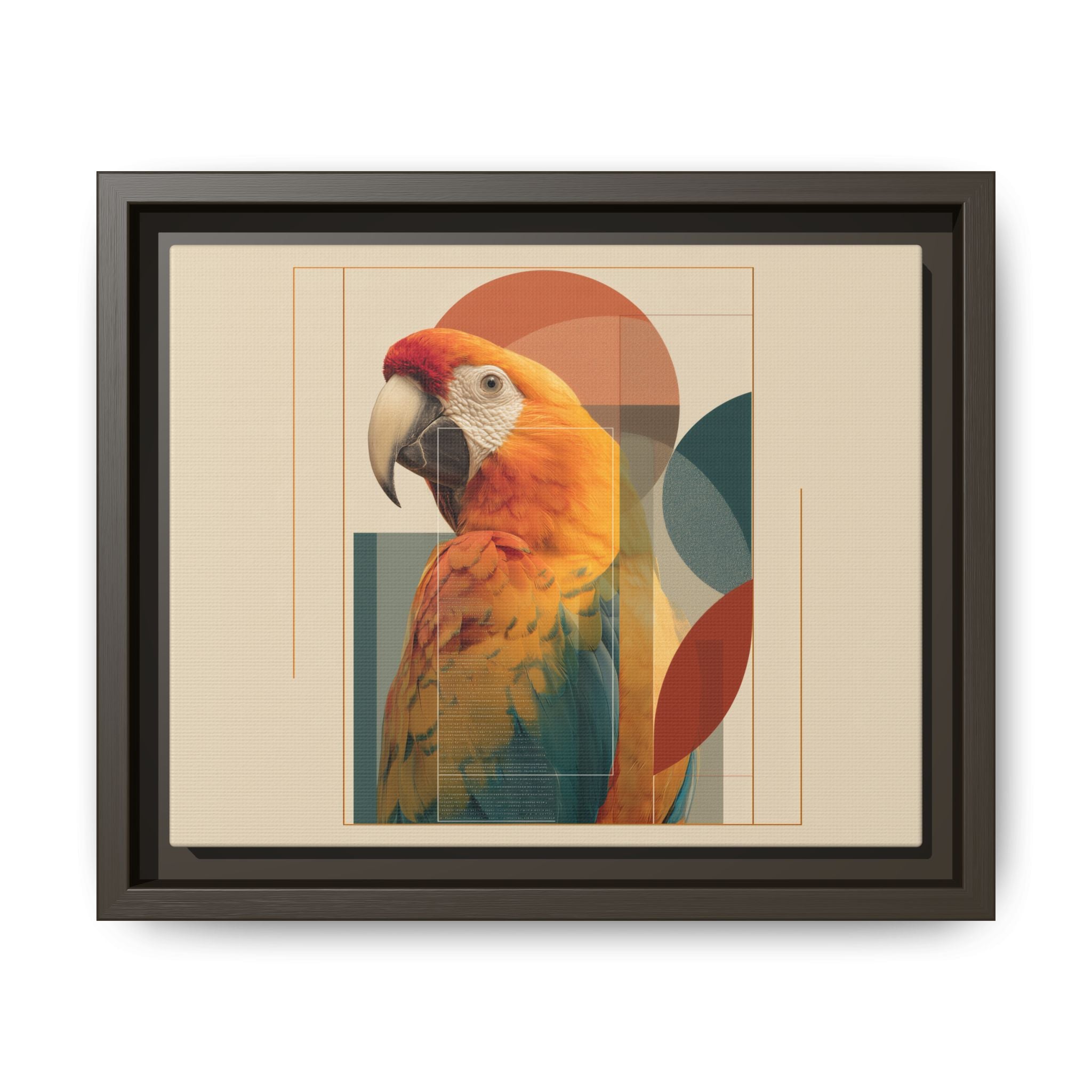 Macaw Geometry: Vibrant Avian Portrait, Modernist Graphic Design   |  Personalized & Custom Orders Available