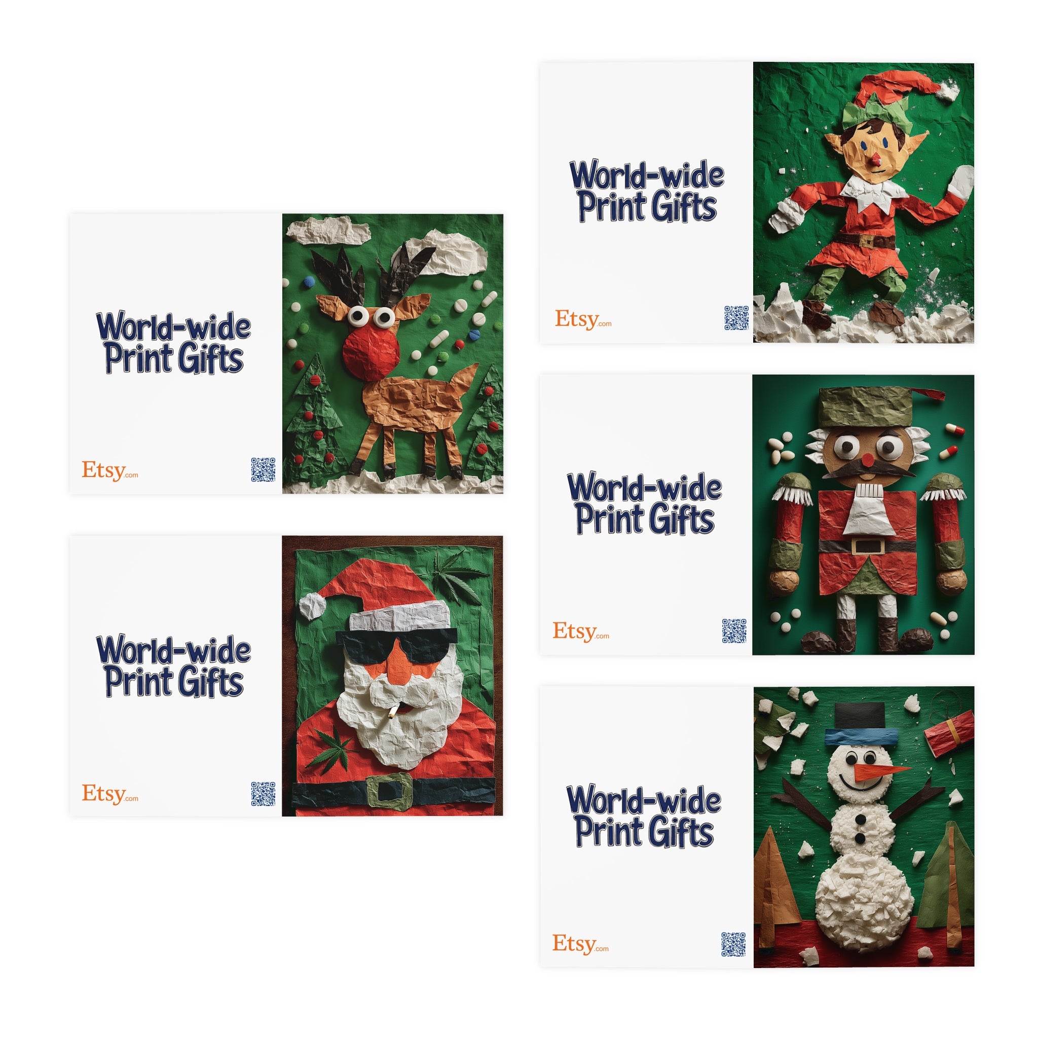Christmas Greeting Cards - Adults Only Wild Design (5-Pack)