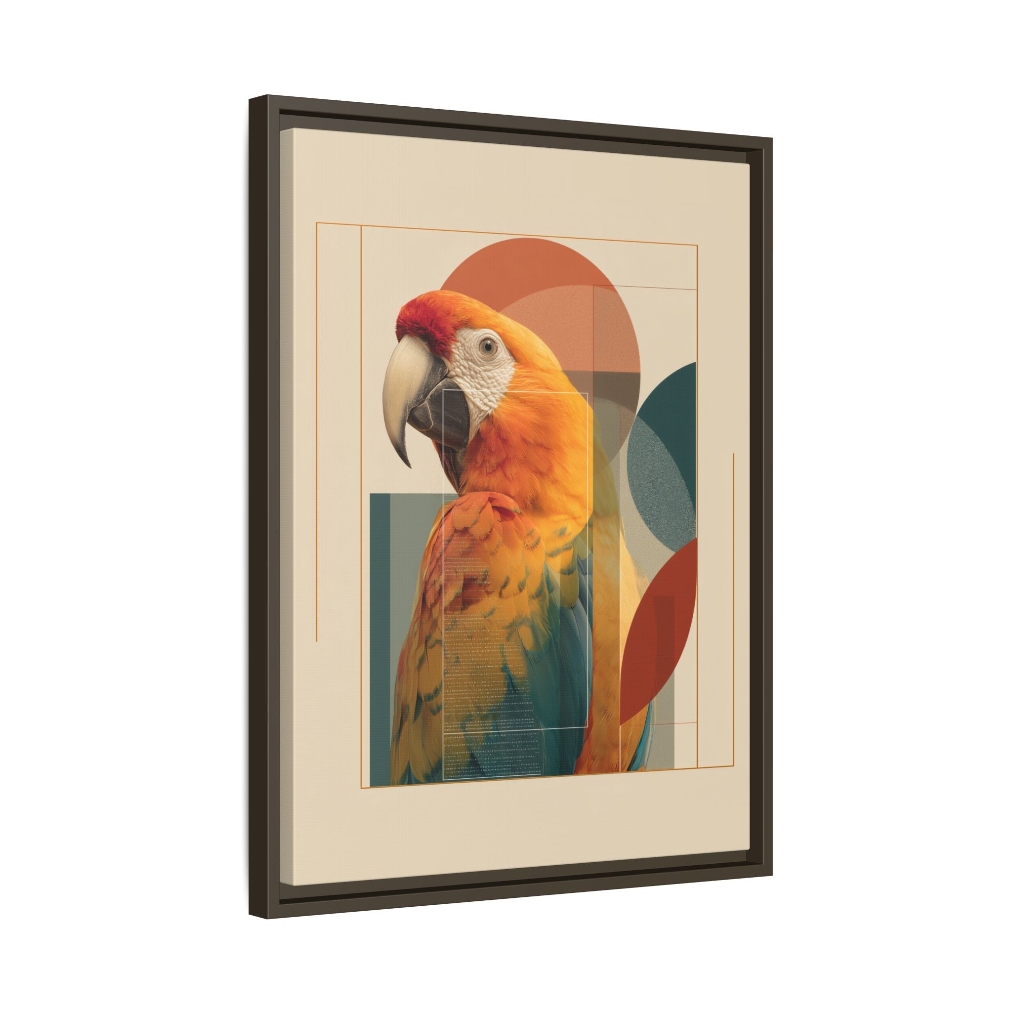 Macaw Geometry: Vibrant Avian Portrait, Modernist Graphic Design   |  Personalized & Custom Orders Available