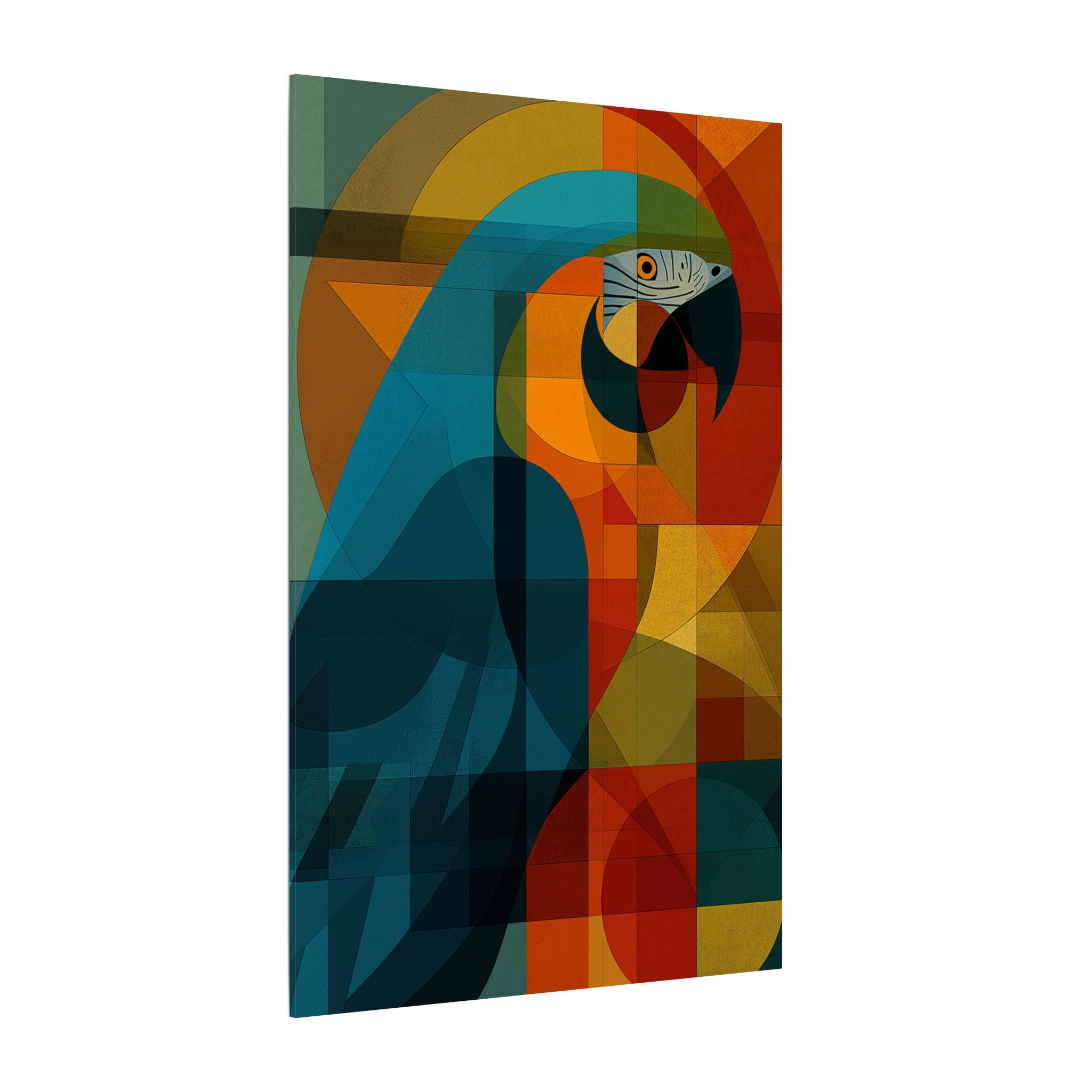 Geometric Parrot: Cubist Avian Composition, Vibrant Angular Portrait   |    Custom Orders Available