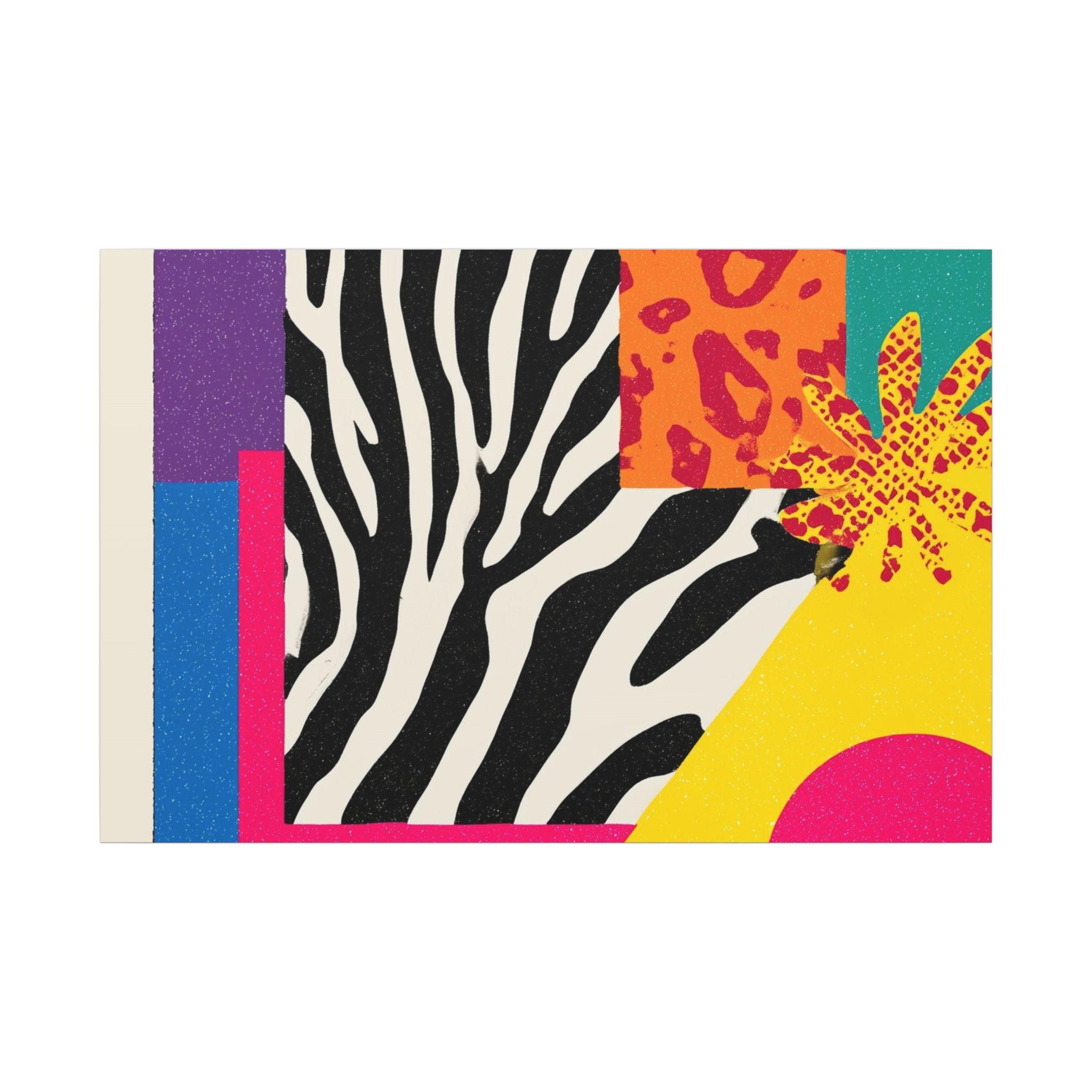 Pop Geometry: Zebra Leopard Fusion, Geometric Color Block, Modern Abstract Design   |   Custom Orders Accepted