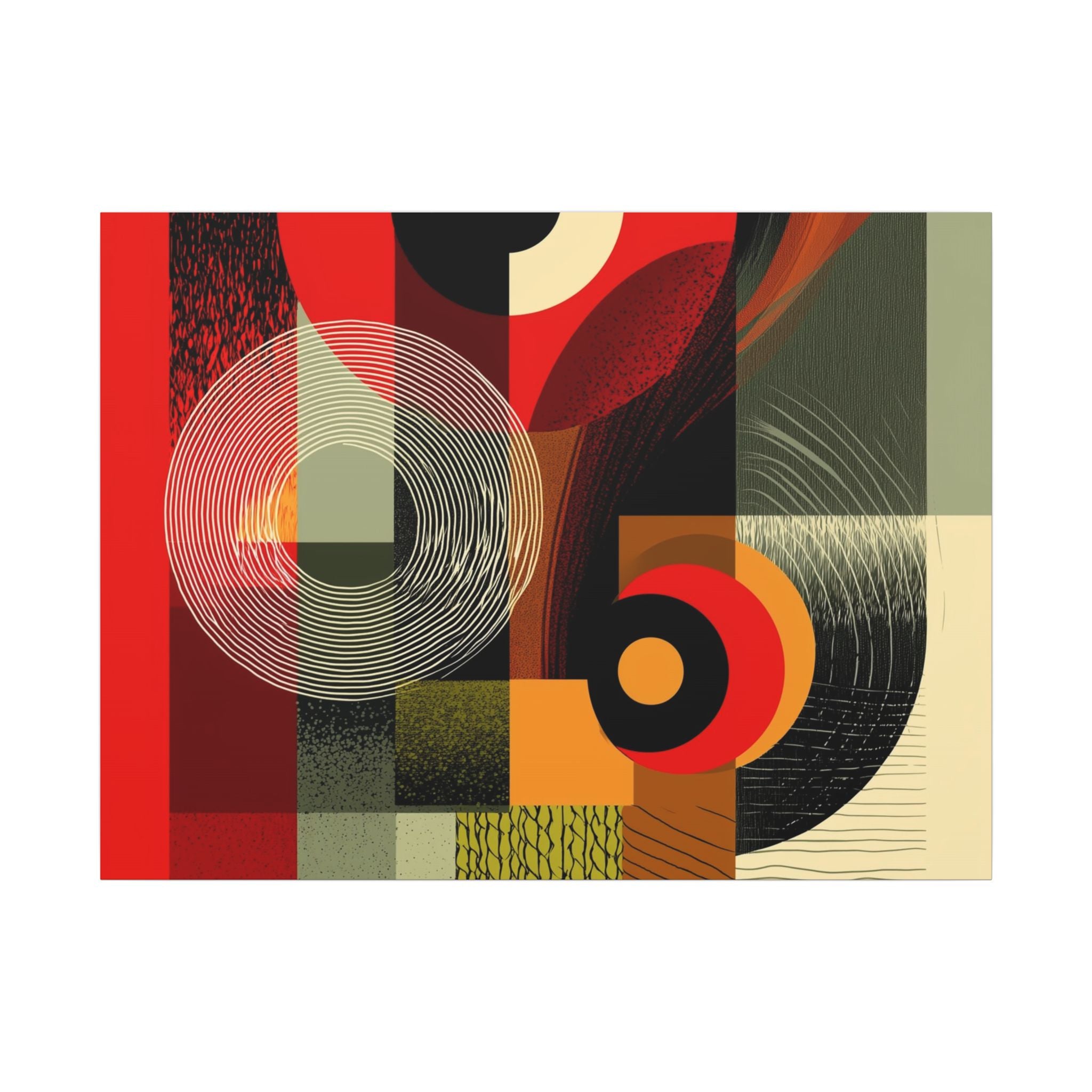 Geometric Convergence: Mid-Century Modern Abstract, Constructivist Design Principles, Bold Chromatic Composition   |   Custom Orders