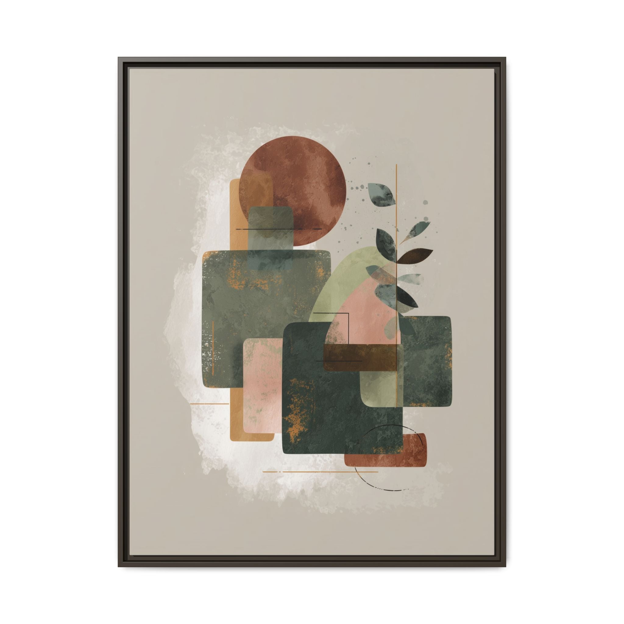 Geometric Harmony: Abstract Watercolor Composition, Mid-Century Modern Design, Organic Shapes   |   Custom Orders Accepted