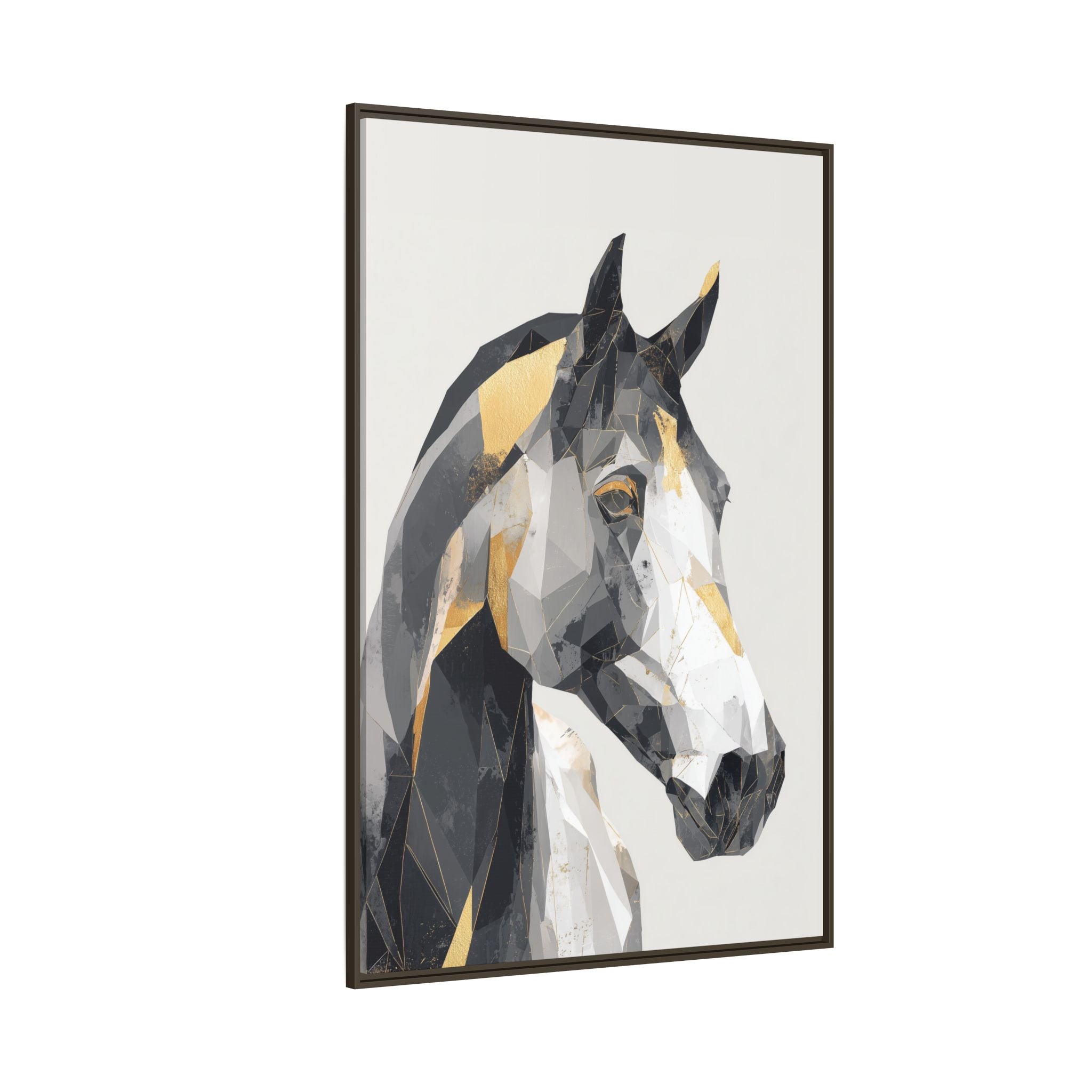 Geometric Equine Framed Print : Polygonal Horse Portrait, Modern Abstract Geometric Art   |  Personalized & Custom Orders Available