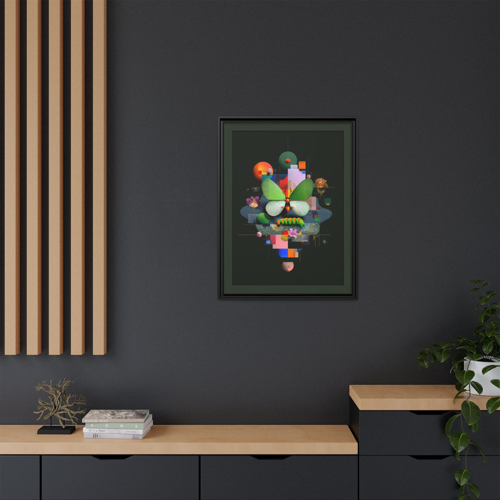 Metamorphosis Geometry Framed Print : Digital Nature Synthesis, Butterfly Abstraction   |  Personalized & Custom Orders Available
