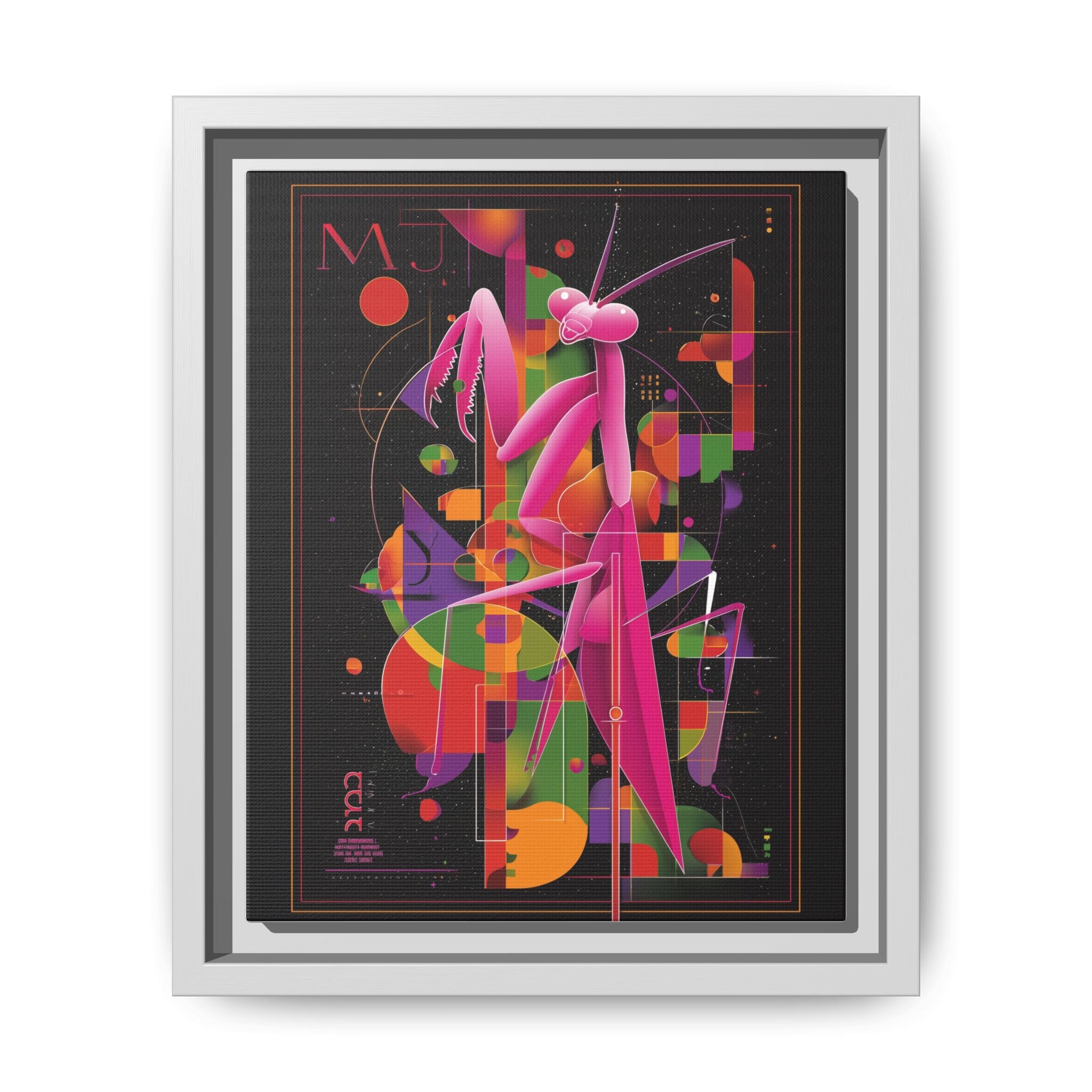 Geometric Mantis Framed Print : Starry Night Abstract, Graphic Design Poster   |  Personalized & Custom Orders Available