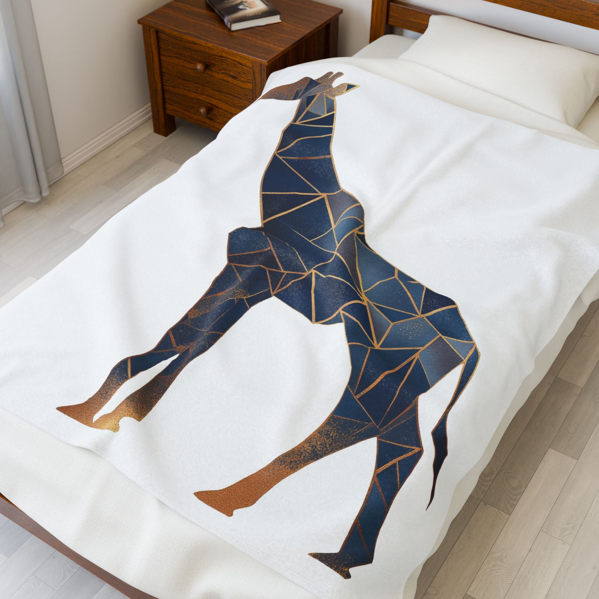 Geometric Giraffe Bedding: Modern Abstract Mosaic , Angular Wildlife Art   |  Personalized & Custom Orders Available